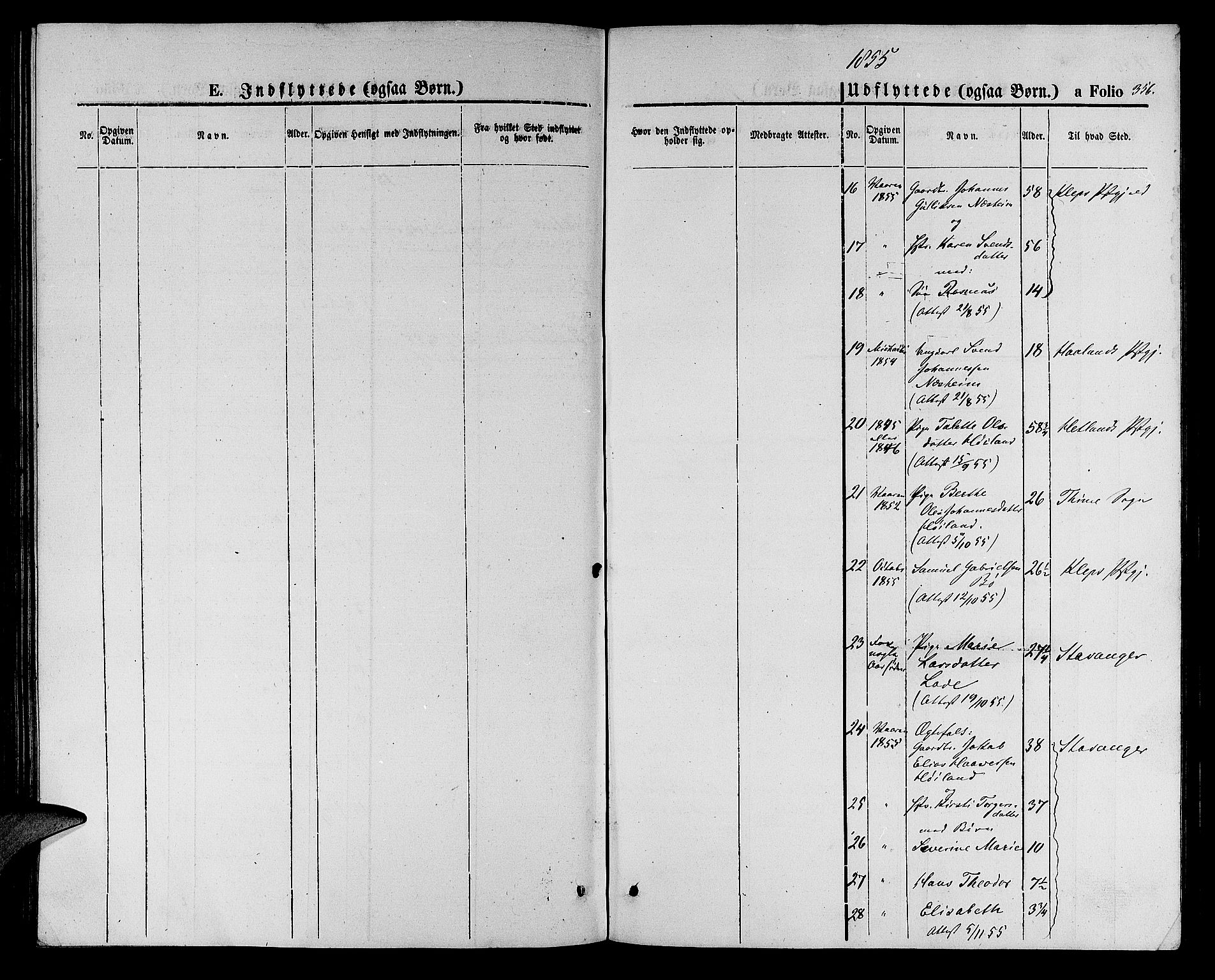 Hå sokneprestkontor, AV/SAST-A-101801/001/30BB/L0001: Parish register (copy) no. B 1, 1854-1883, p. 356