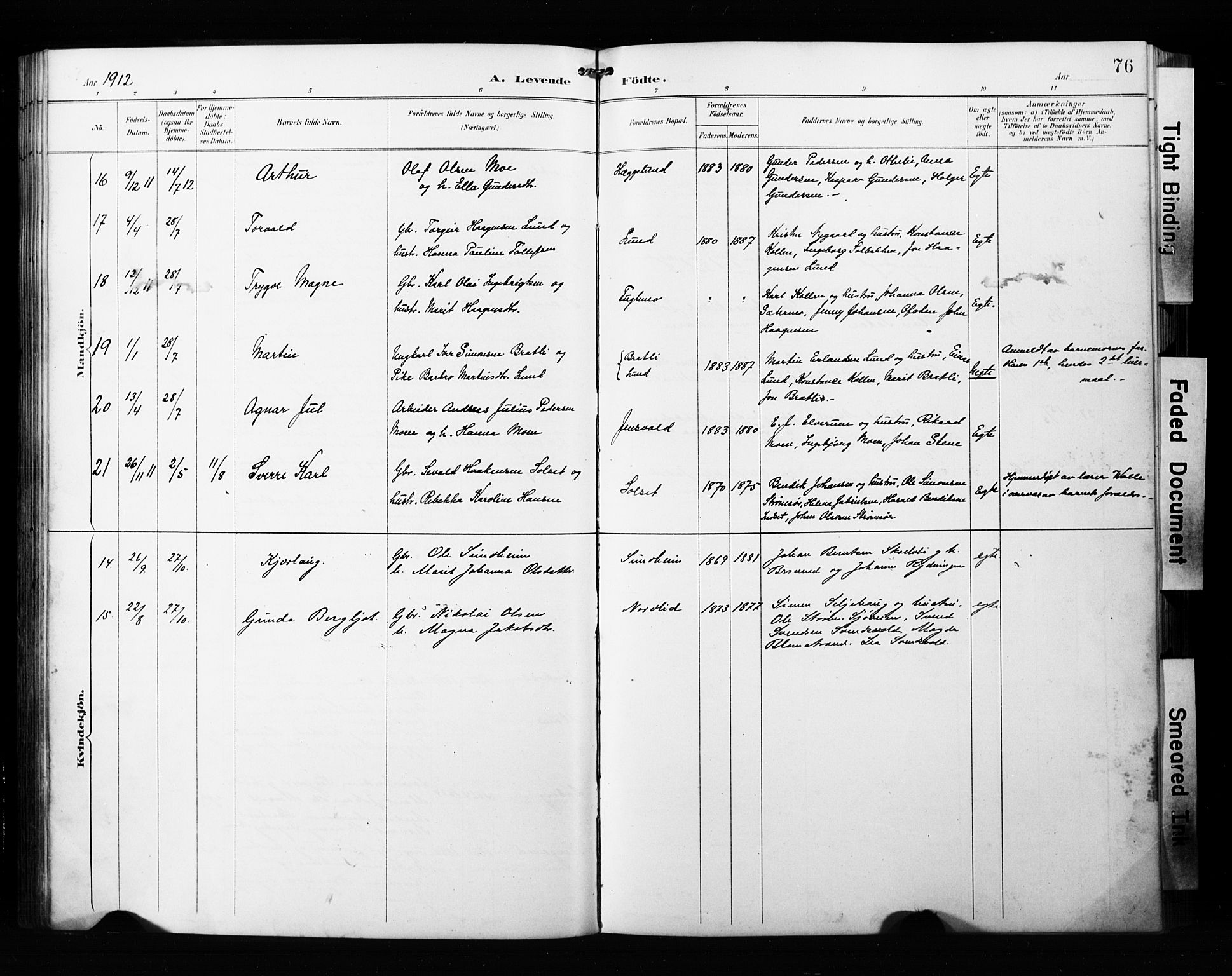 Målselv sokneprestembete, SATØ/S-1311/G/Ga/Gab/L0008klokker: Parish register (copy) no. 8, 1895-1913, p. 76