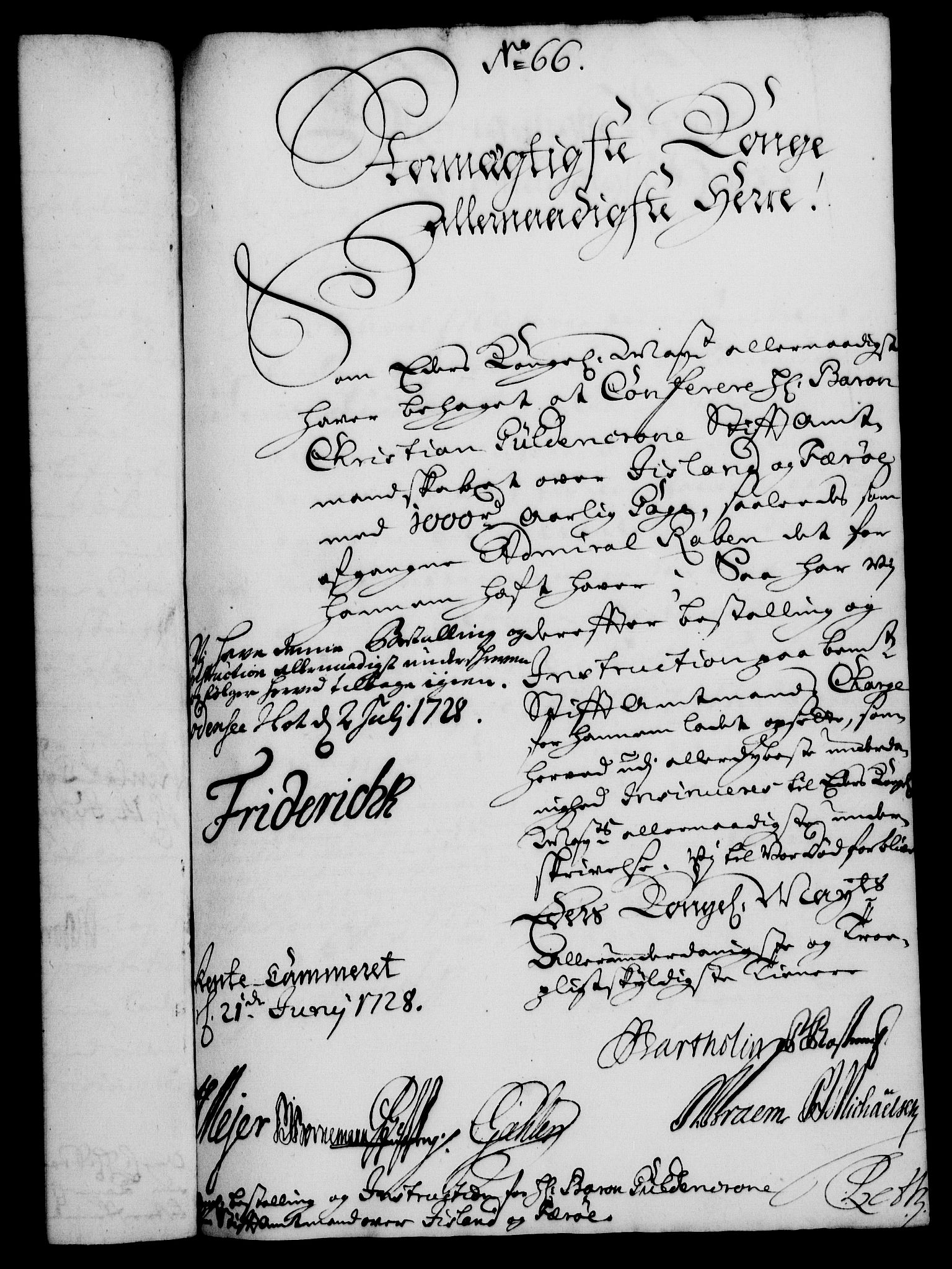 Rentekammeret, Kammerkanselliet, RA/EA-3111/G/Gf/Gfa/L0011: Norsk relasjons- og resolusjonsprotokoll (merket RK 52.11), 1728, p. 458