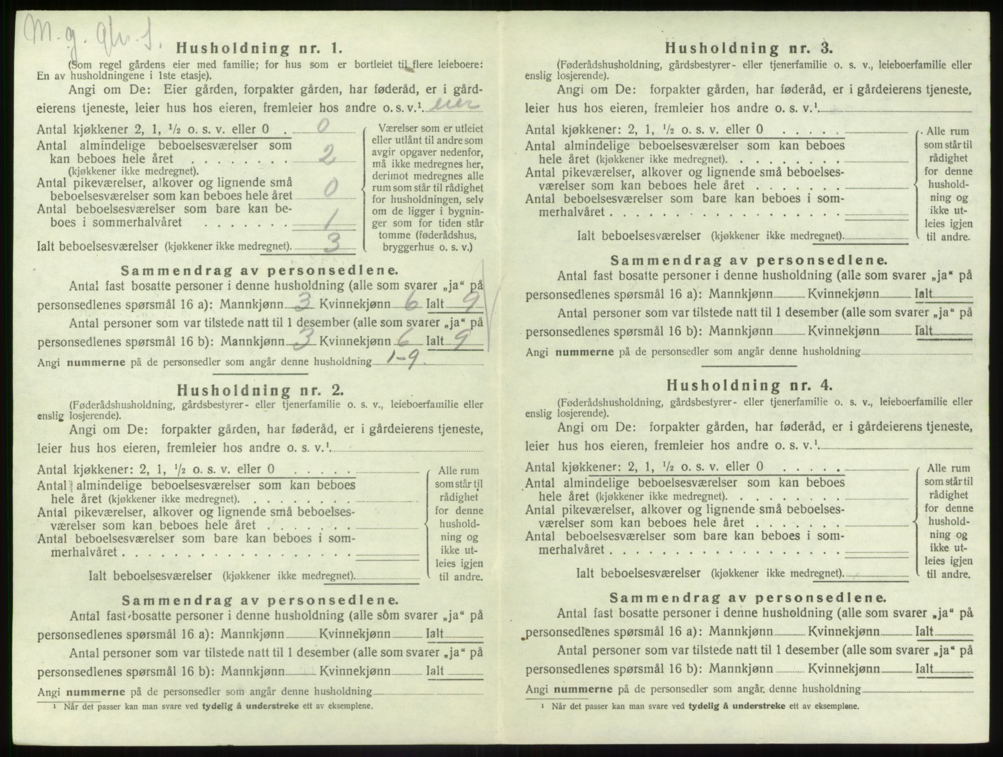 SAB, 1920 census for Gaular, 1920, p. 940