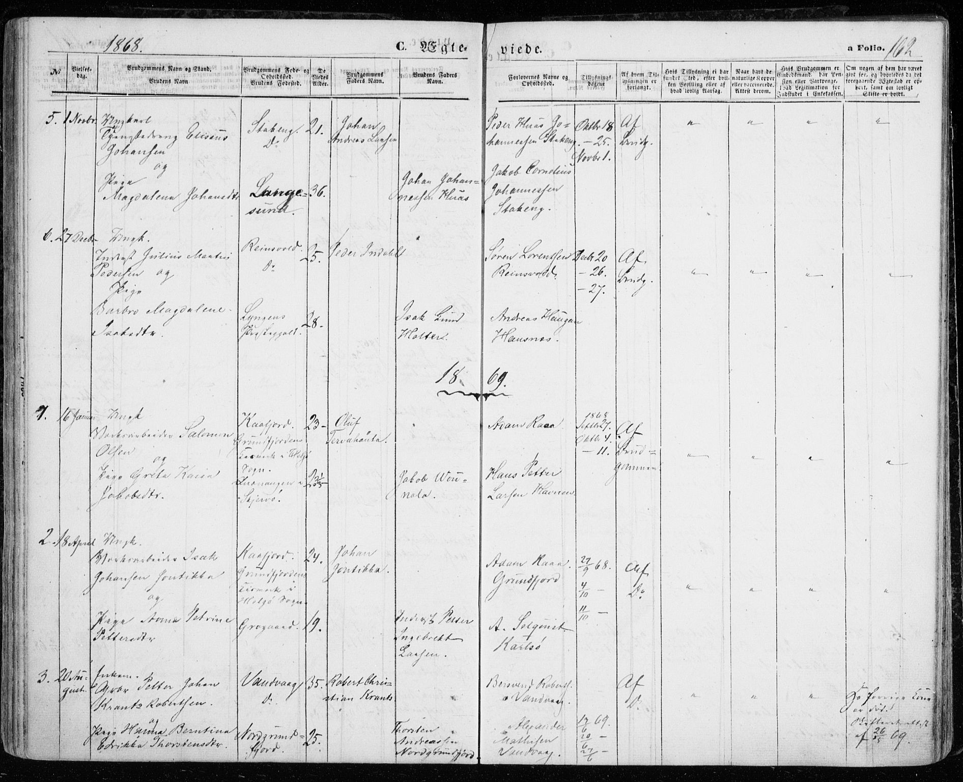 Karlsøy sokneprestembete, SATØ/S-1299/H/Ha/Haa/L0004kirke: Parish register (official) no. 4, 1861-1871, p. 162