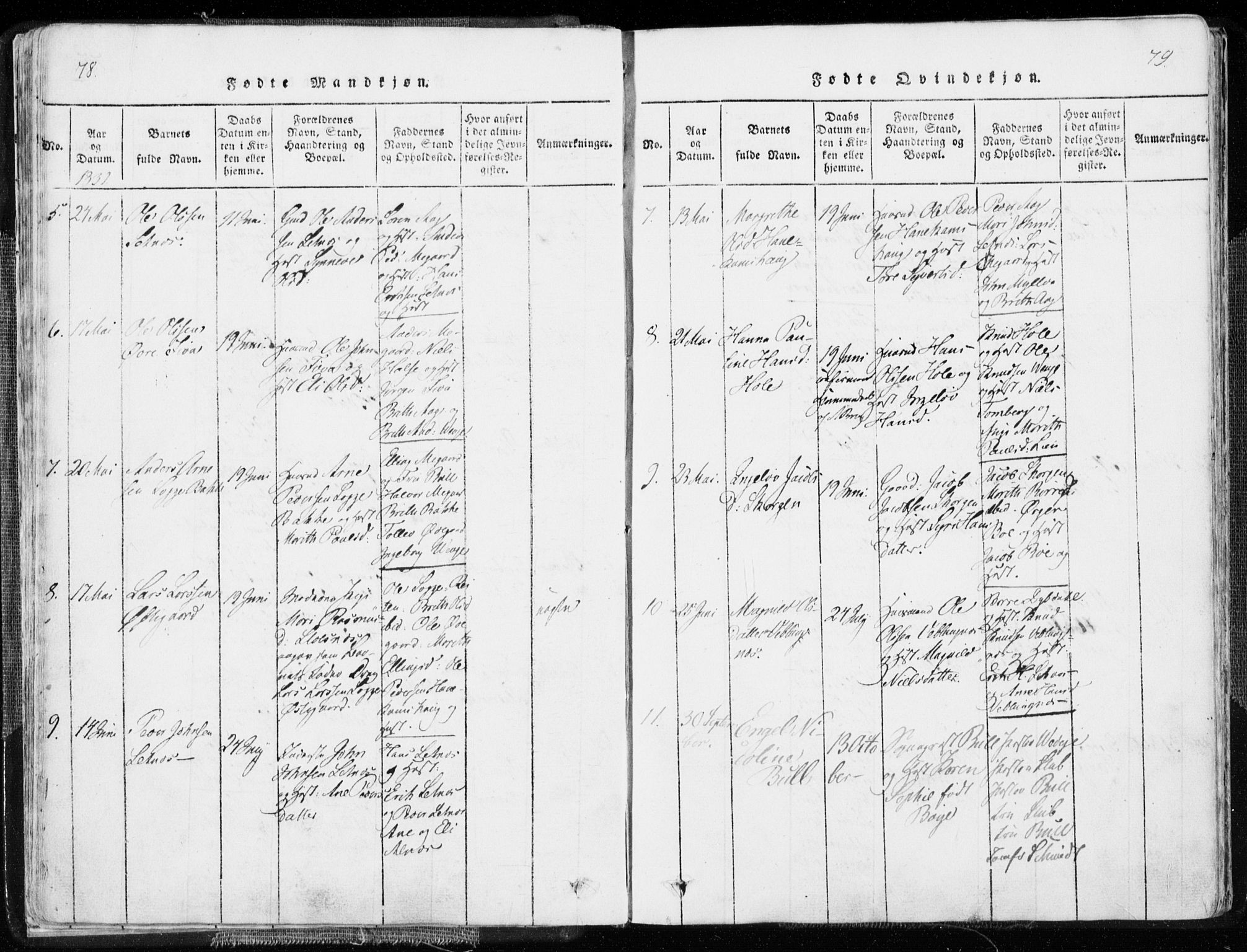 Ministerialprotokoller, klokkerbøker og fødselsregistre - Møre og Romsdal, SAT/A-1454/544/L0571: Parish register (official) no. 544A04, 1818-1853, p. 78-79