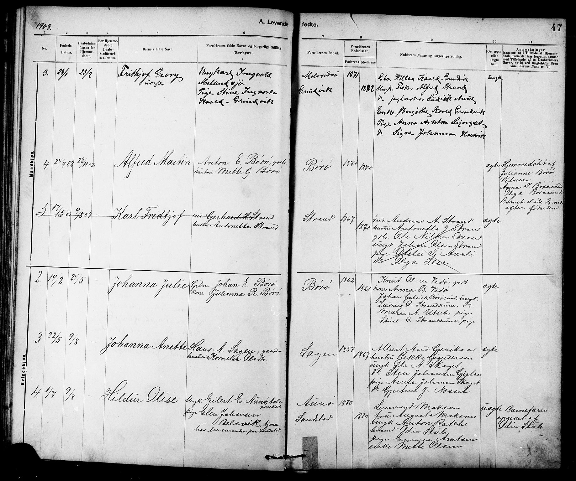 Ministerialprotokoller, klokkerbøker og fødselsregistre - Sør-Trøndelag, SAT/A-1456/639/L0573: Parish register (copy) no. 639C01, 1890-1905, p. 47