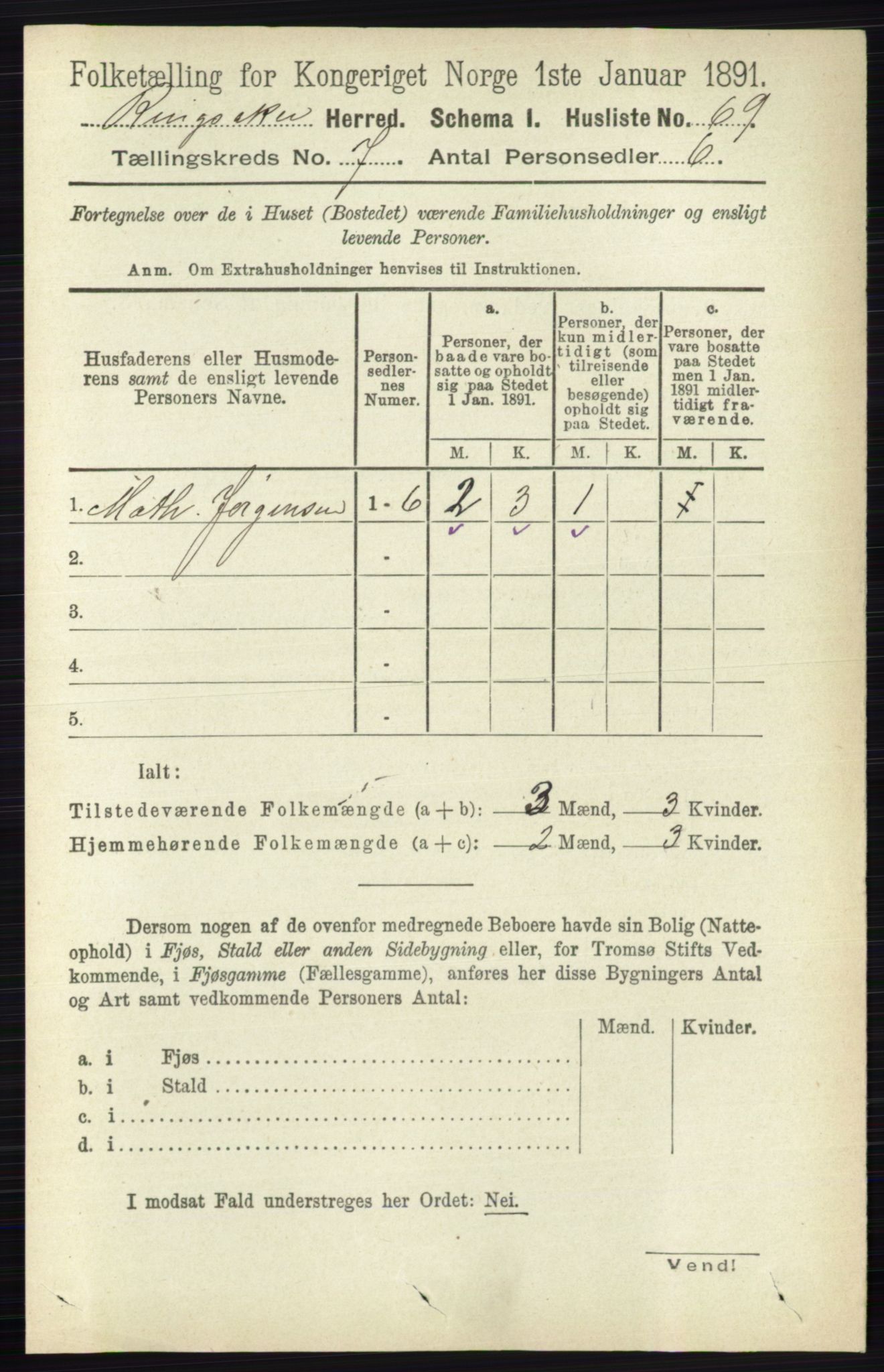 RA, 1891 census for 0412 Ringsaker, 1891, p. 3859