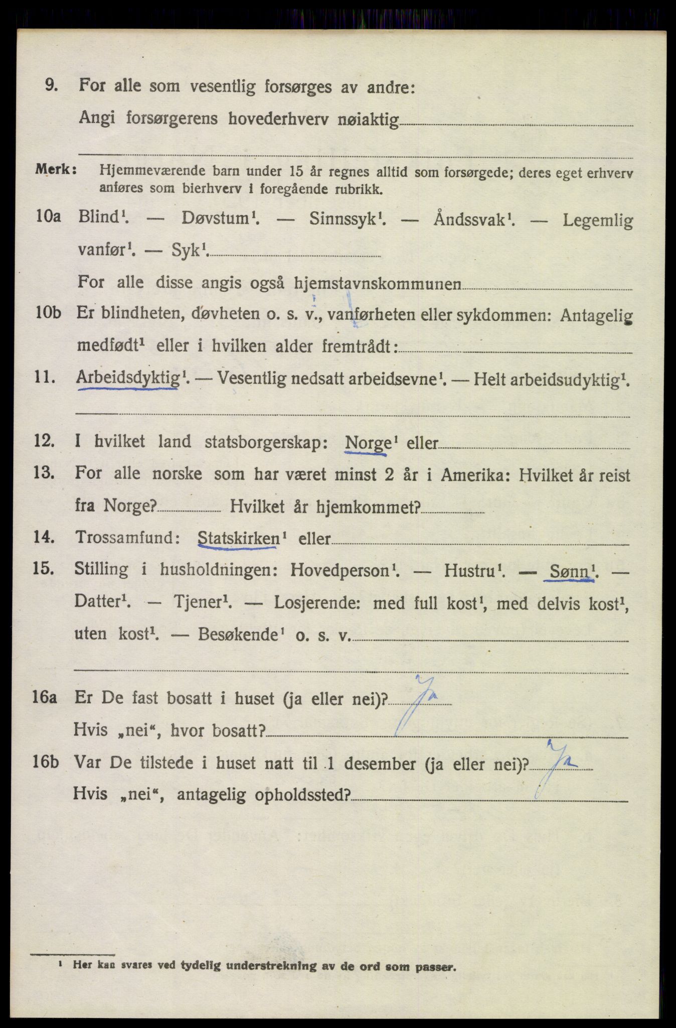 SAH, 1920 census for Trysil, 1920, p. 3106