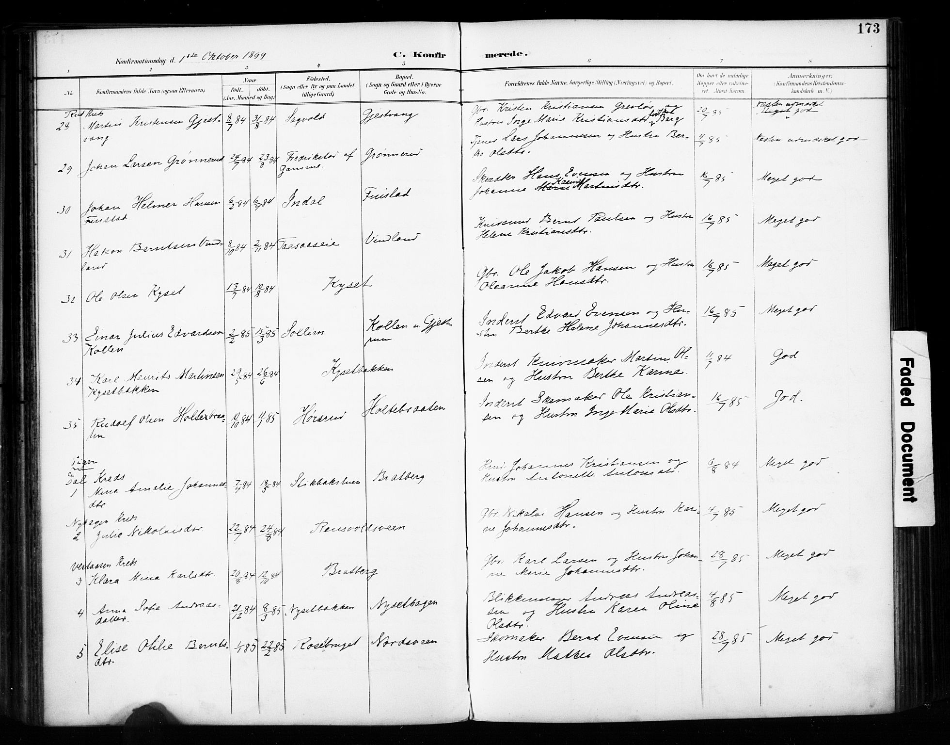 Vestre Toten prestekontor, AV/SAH-PREST-108/H/Ha/Haa/L0011: Parish register (official) no. 11, 1895-1906, p. 173