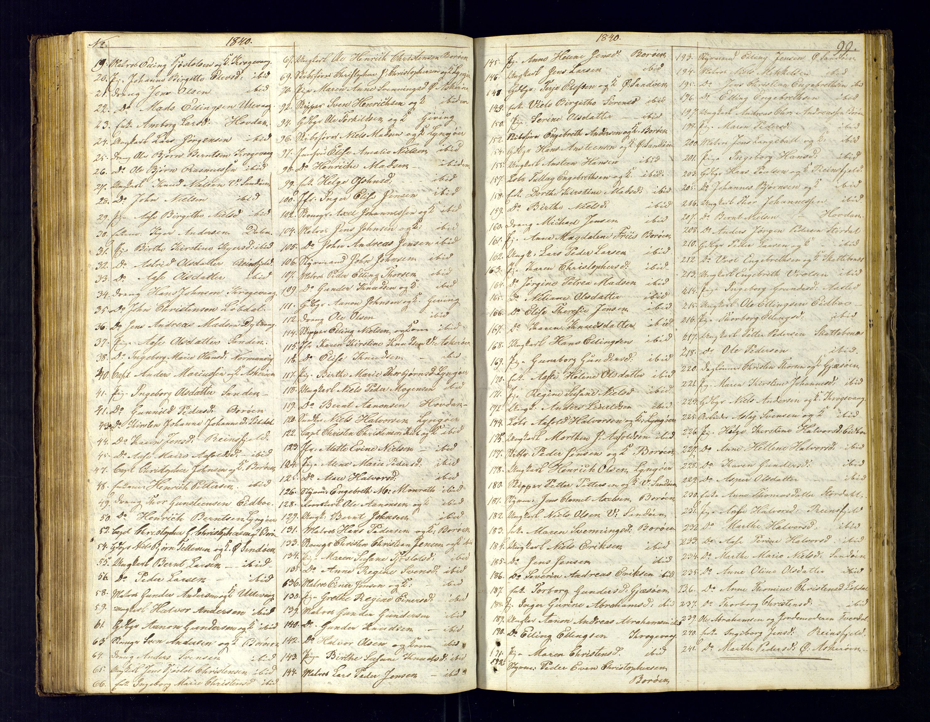 Dypvåg sokneprestkontor, SAK/1111-0007/F/Fc/Fca/L0002: Communicants register no. C-2, 1831-1848, p. 99
