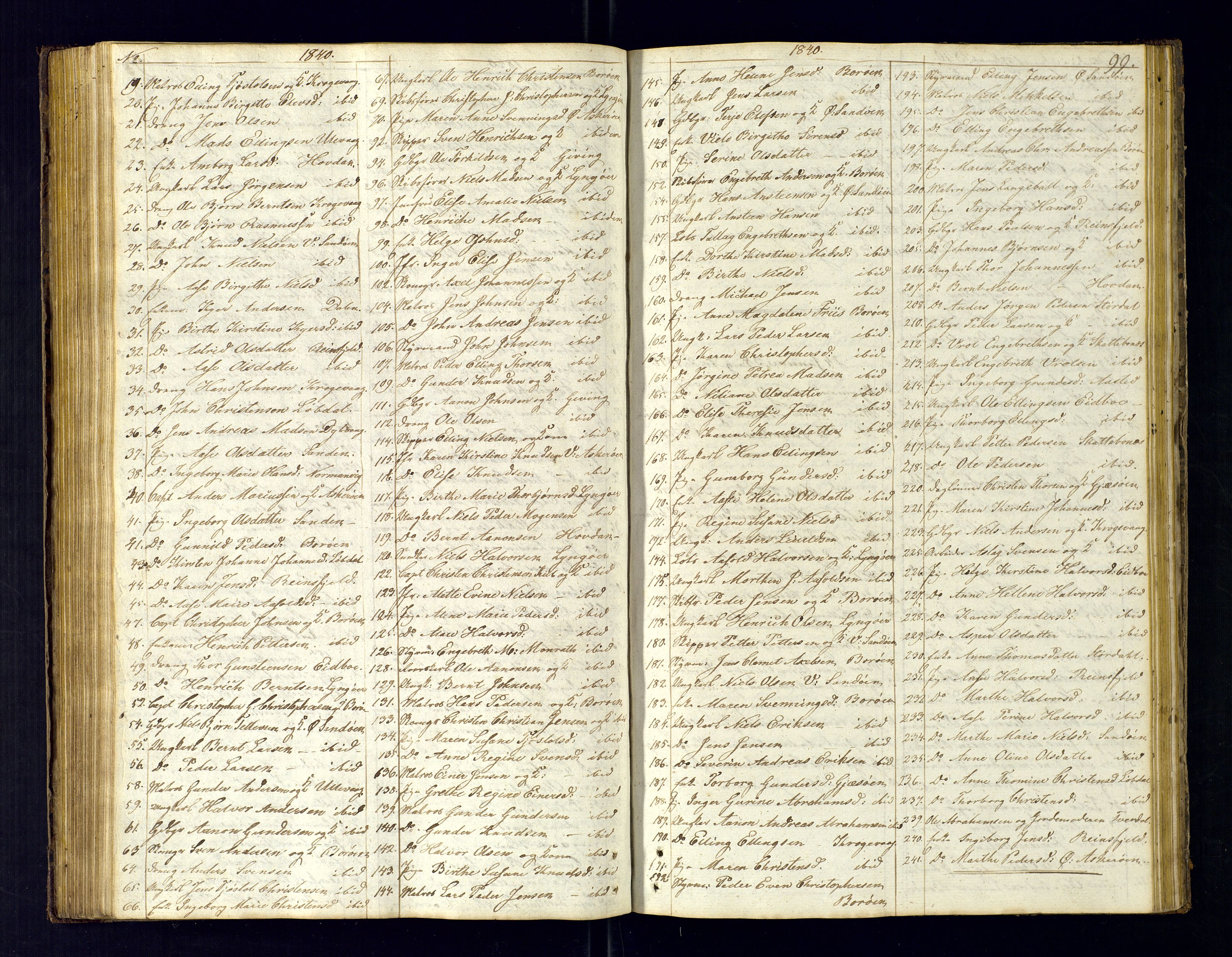 Dypvåg sokneprestkontor, AV/SAK-1111-0007/F/Fc/Fca/L0002: Communicants register no. C-2, 1831-1848, p. 99