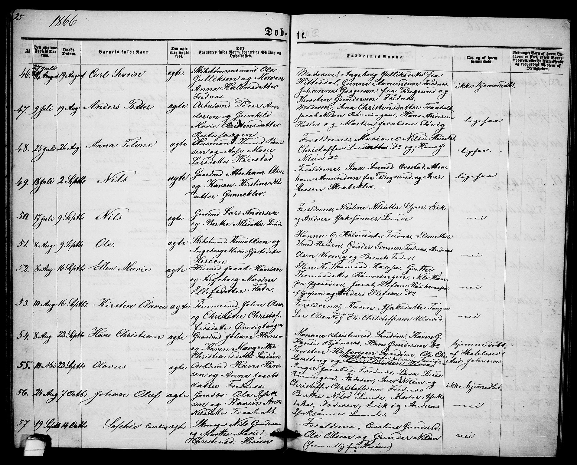 Eidanger kirkebøker, AV/SAKO-A-261/G/Ga/L0001: Parish register (copy) no. 1, 1863-1878, p. 25