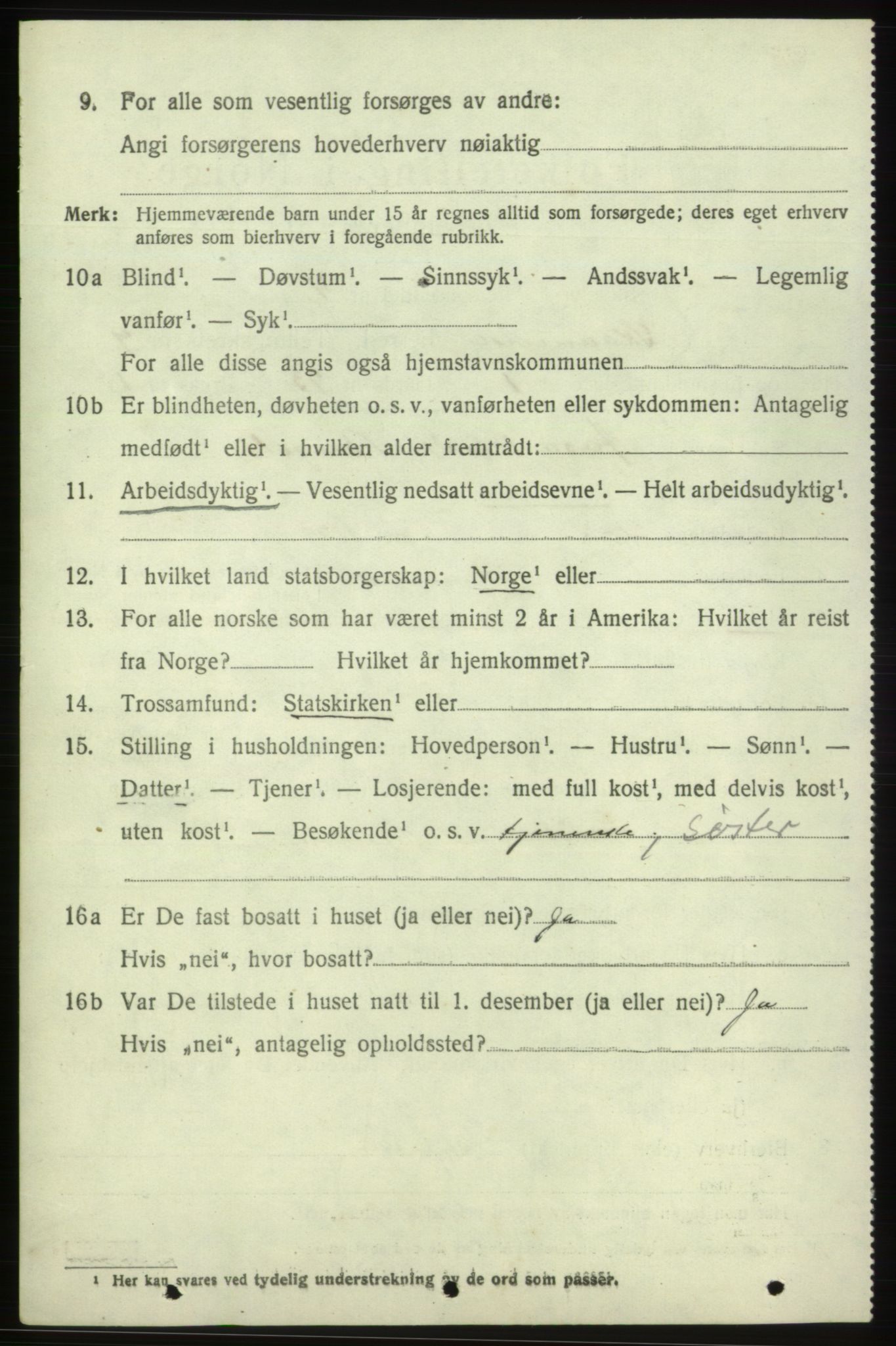 SAB, 1920 census for Skånevik, 1920, p. 4848