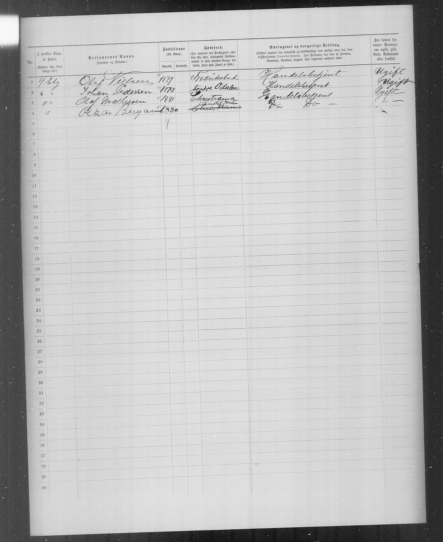 OBA, Municipal Census 1899 for Kristiania, 1899, p. 3970