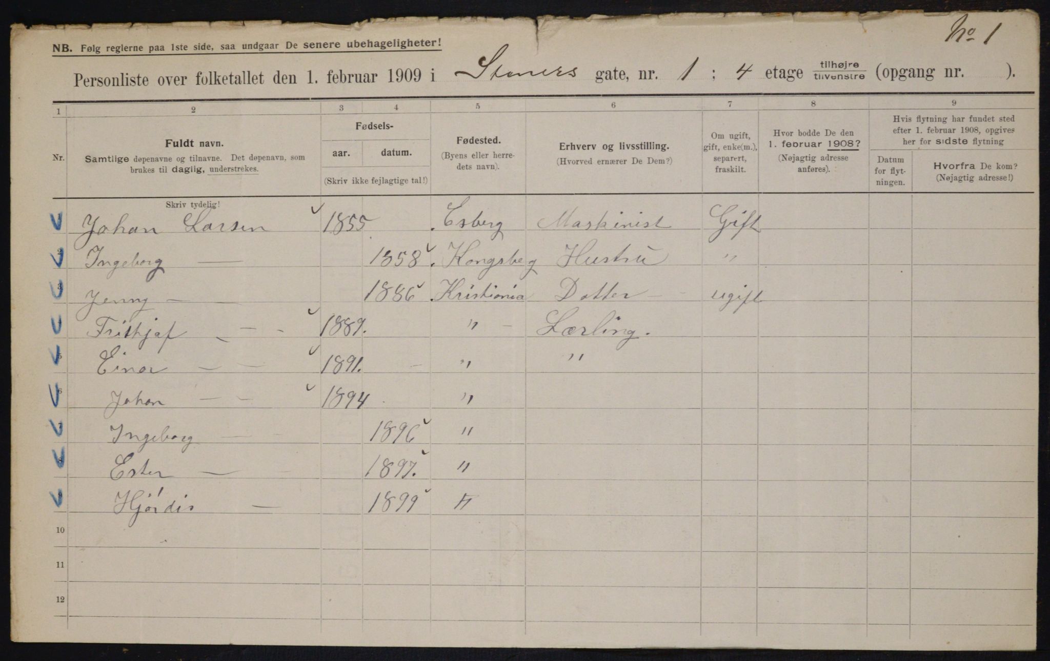 OBA, Municipal Census 1909 for Kristiania, 1909, p. 91797