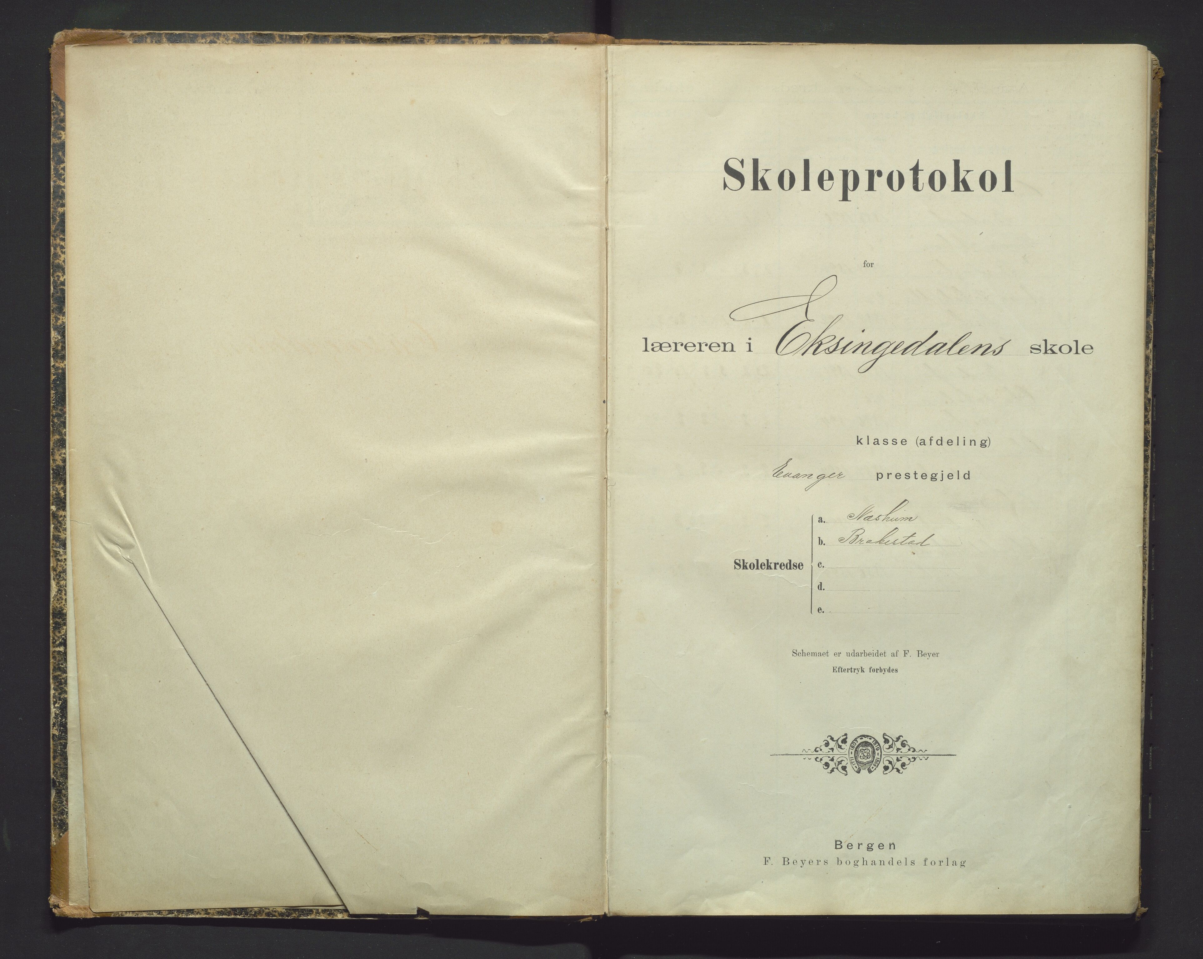 Vaksdal kommune. Barneskulane, IKAH/1251b-231/F/Fa/L0003: Karakterprotokoll for Eksingedalen skule, Nesheim og Brakestad krins, 1897-1965