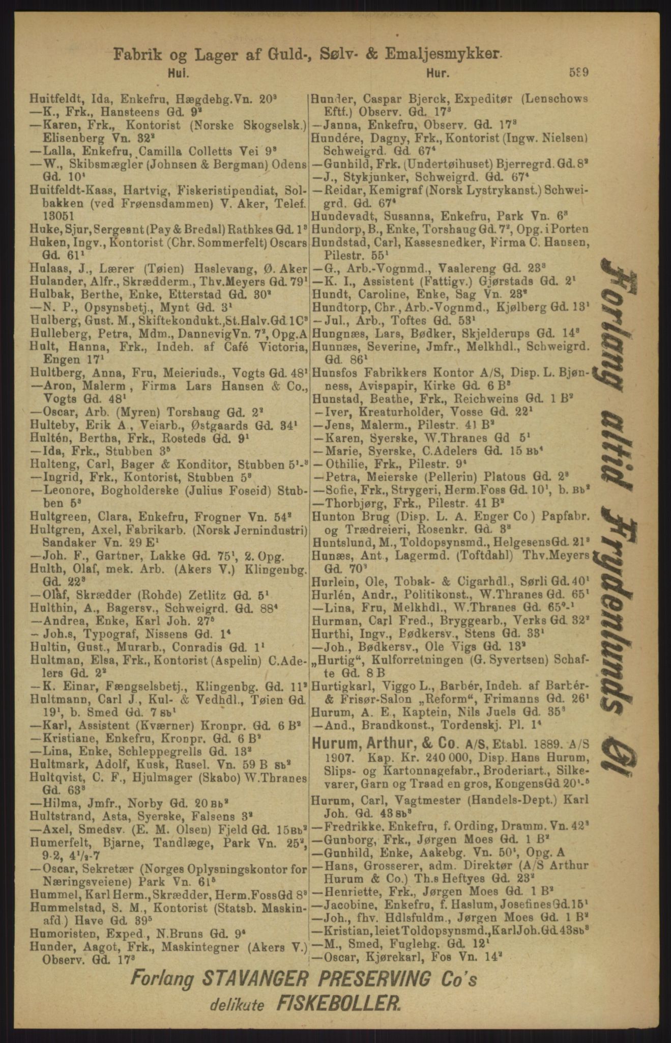 Kristiania/Oslo adressebok, PUBL/-, 1911, p. 539