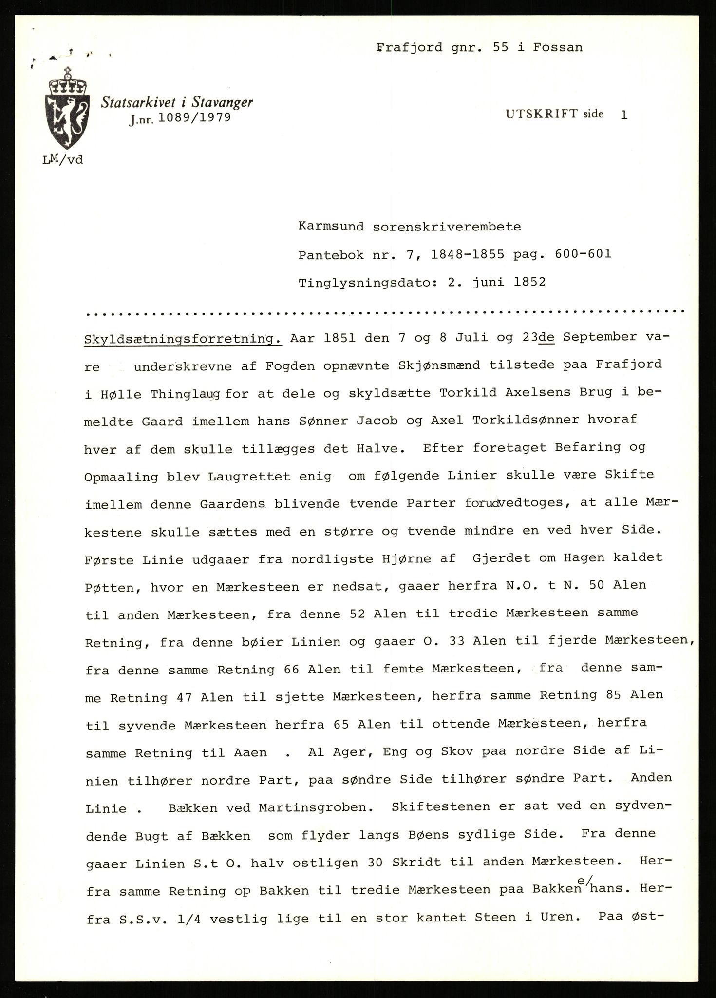 Statsarkivet i Stavanger, AV/SAST-A-101971/03/Y/Yj/L0022: Avskrifter sortert etter gårdsnavn: Foss - Frøiland i Hetland, 1750-1930, p. 430