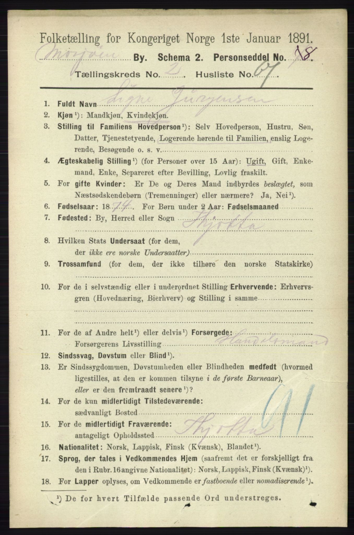 RA, 1891 census for 1802 Mosjøen, 1891, p. 1126