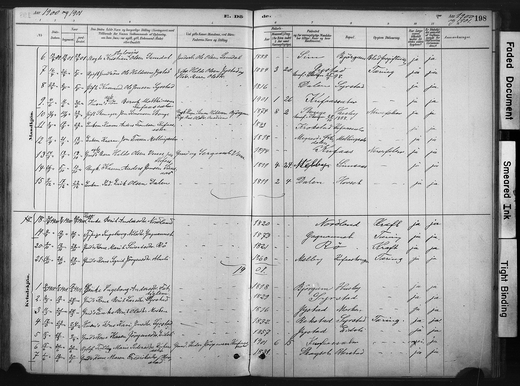 Ministerialprotokoller, klokkerbøker og fødselsregistre - Sør-Trøndelag, AV/SAT-A-1456/667/L0795: Parish register (official) no. 667A03, 1879-1907, p. 198