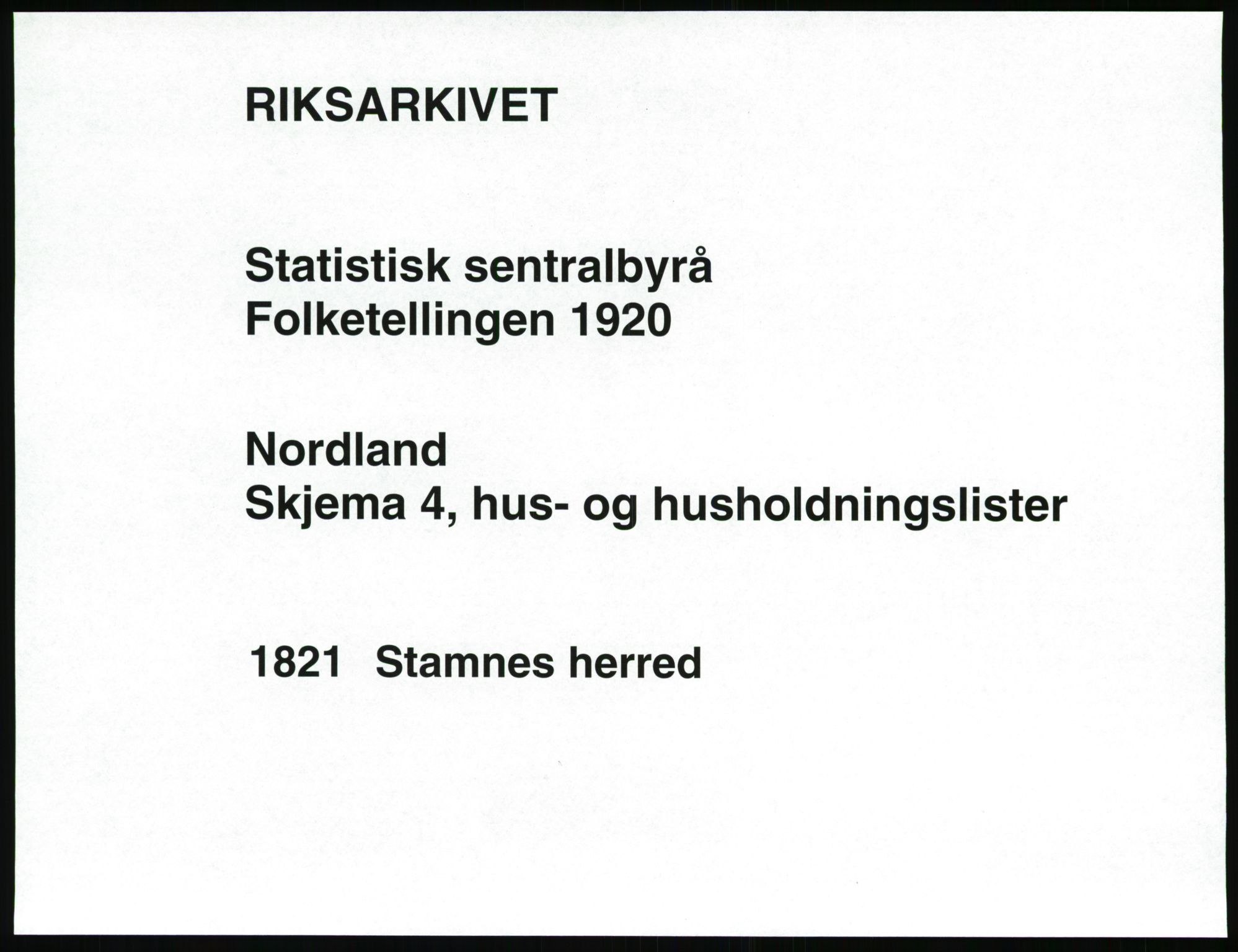 SAT, 1920 census for Stamnes, 1920, p. 18