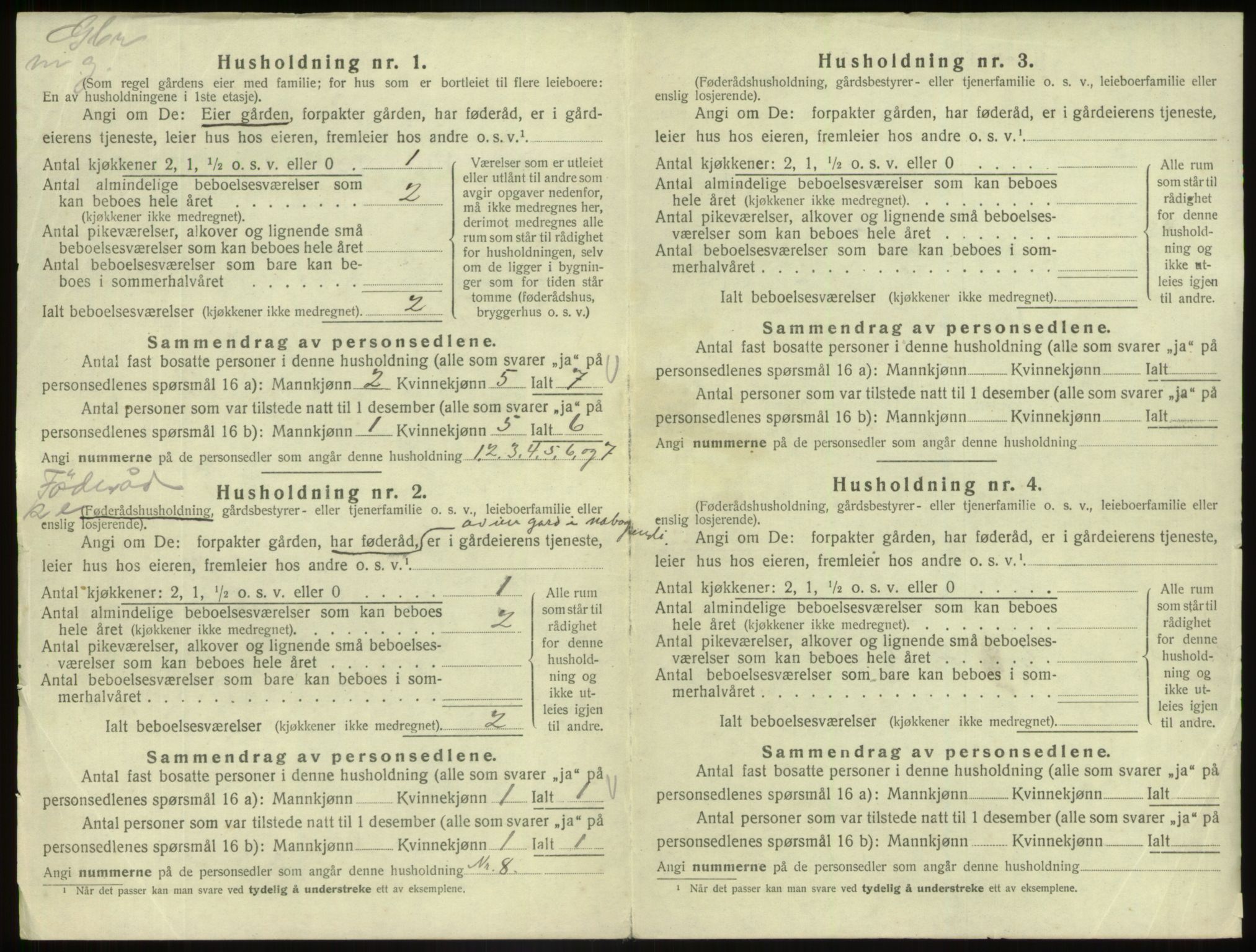 SAB, 1920 census for Fjaler, 1920, p. 152