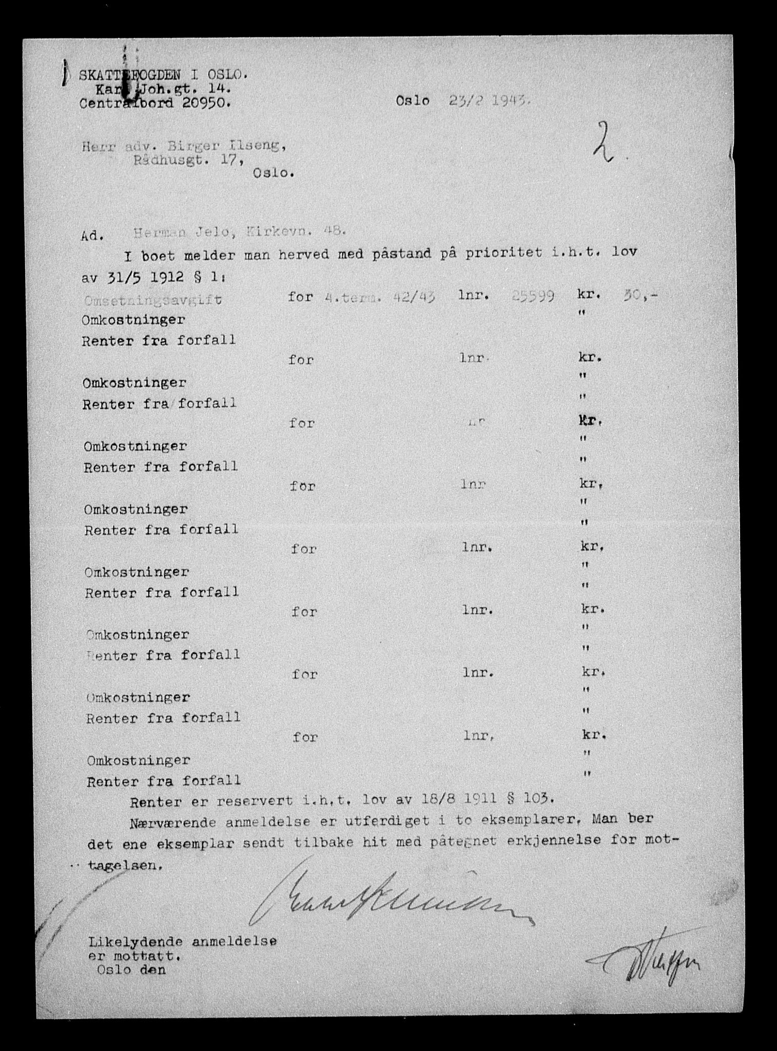 Justisdepartementet, Tilbakeføringskontoret for inndratte formuer, RA/S-1564/H/Hc/Hcc/L0947: --, 1945-1947, p. 537