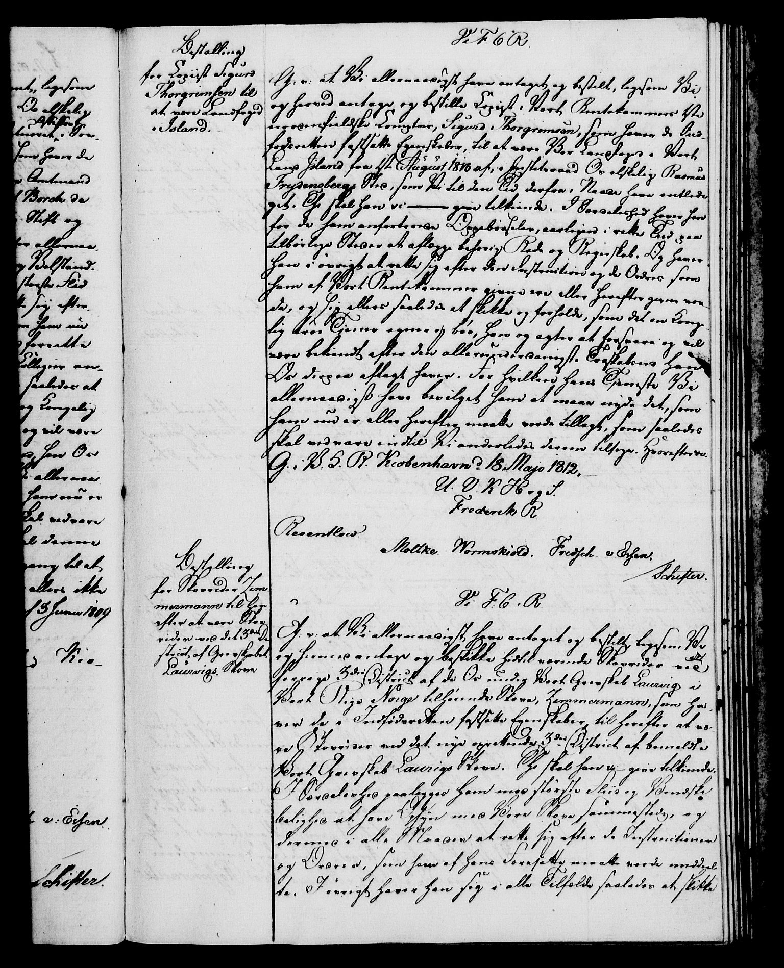 Rentekammeret, Kammerkanselliet, RA/EA-3111/G/Gg/Gge/L0006: Norsk bestallingsprotokoll med register (merket RK 53.30), 1773-1814, p. 267