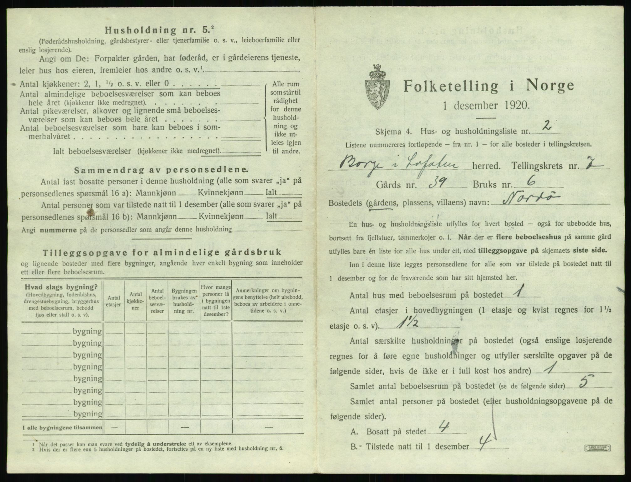 SAT, 1920 census for Borge, 1920, p. 785