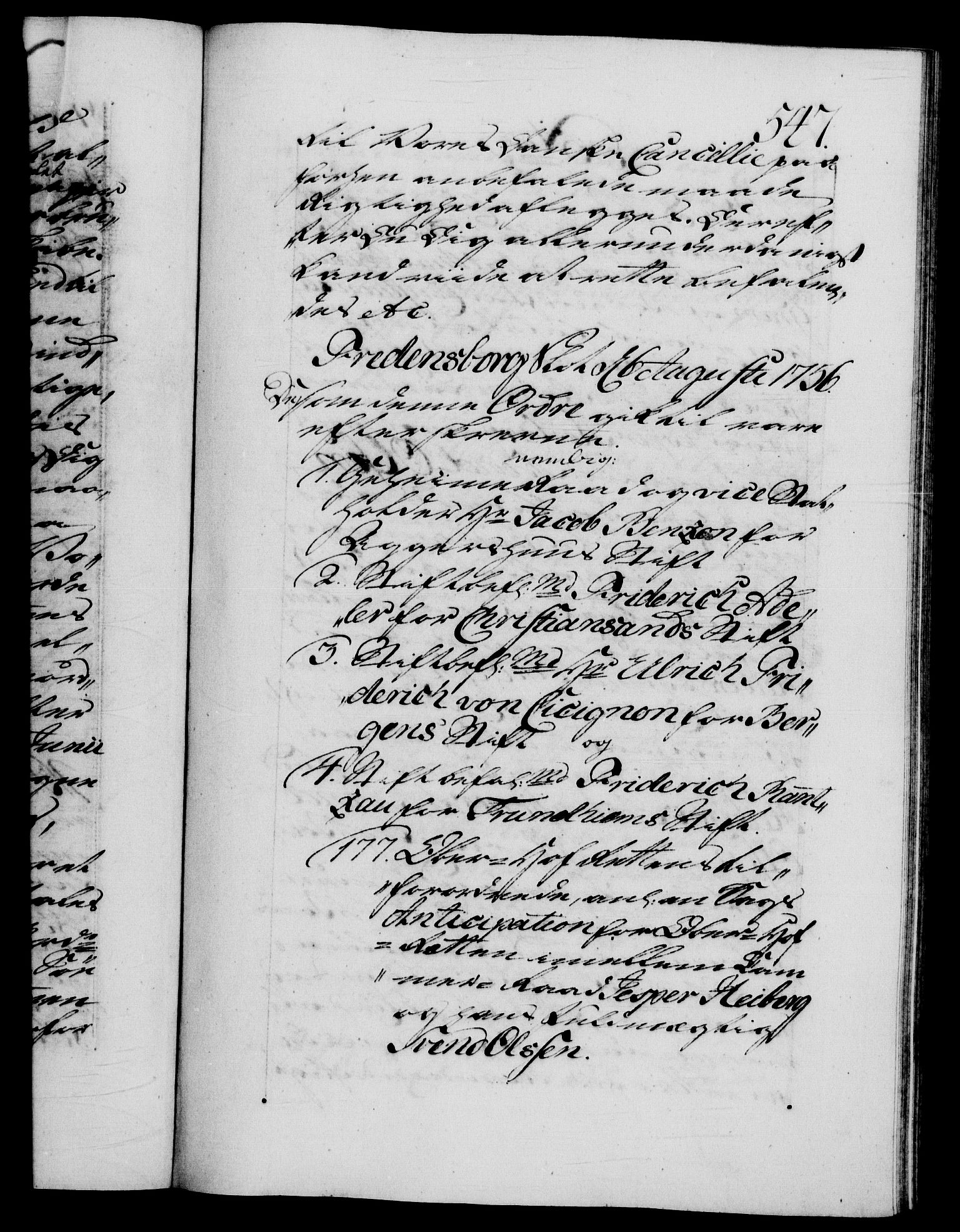 Danske Kanselli 1572-1799, AV/RA-EA-3023/F/Fc/Fca/Fcab/L0035: Norske tegnelser, 1755-1756, p. 547a