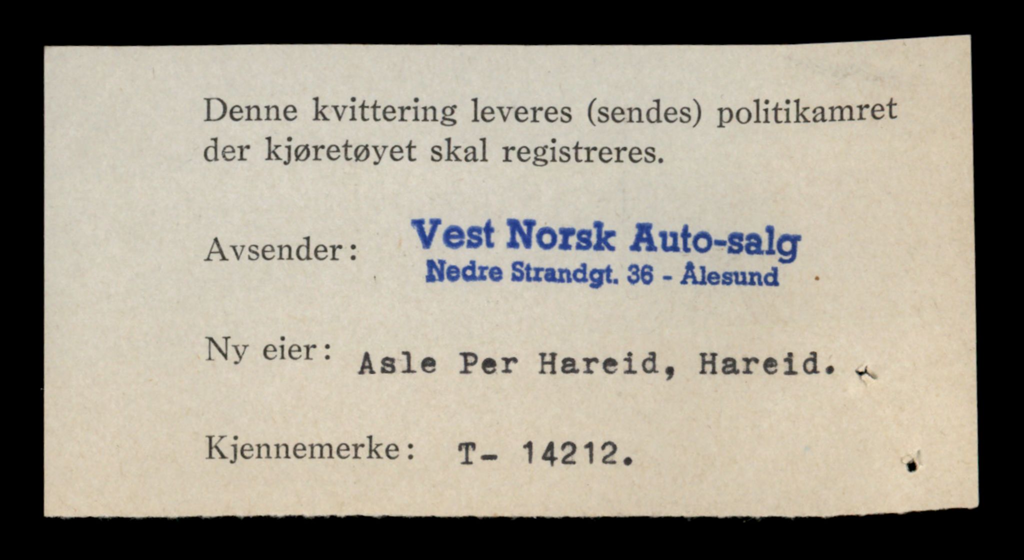 Møre og Romsdal vegkontor - Ålesund trafikkstasjon, AV/SAT-A-4099/F/Fe/L0044: Registreringskort for kjøretøy T 14205 - T 14319, 1927-1998, p. 282