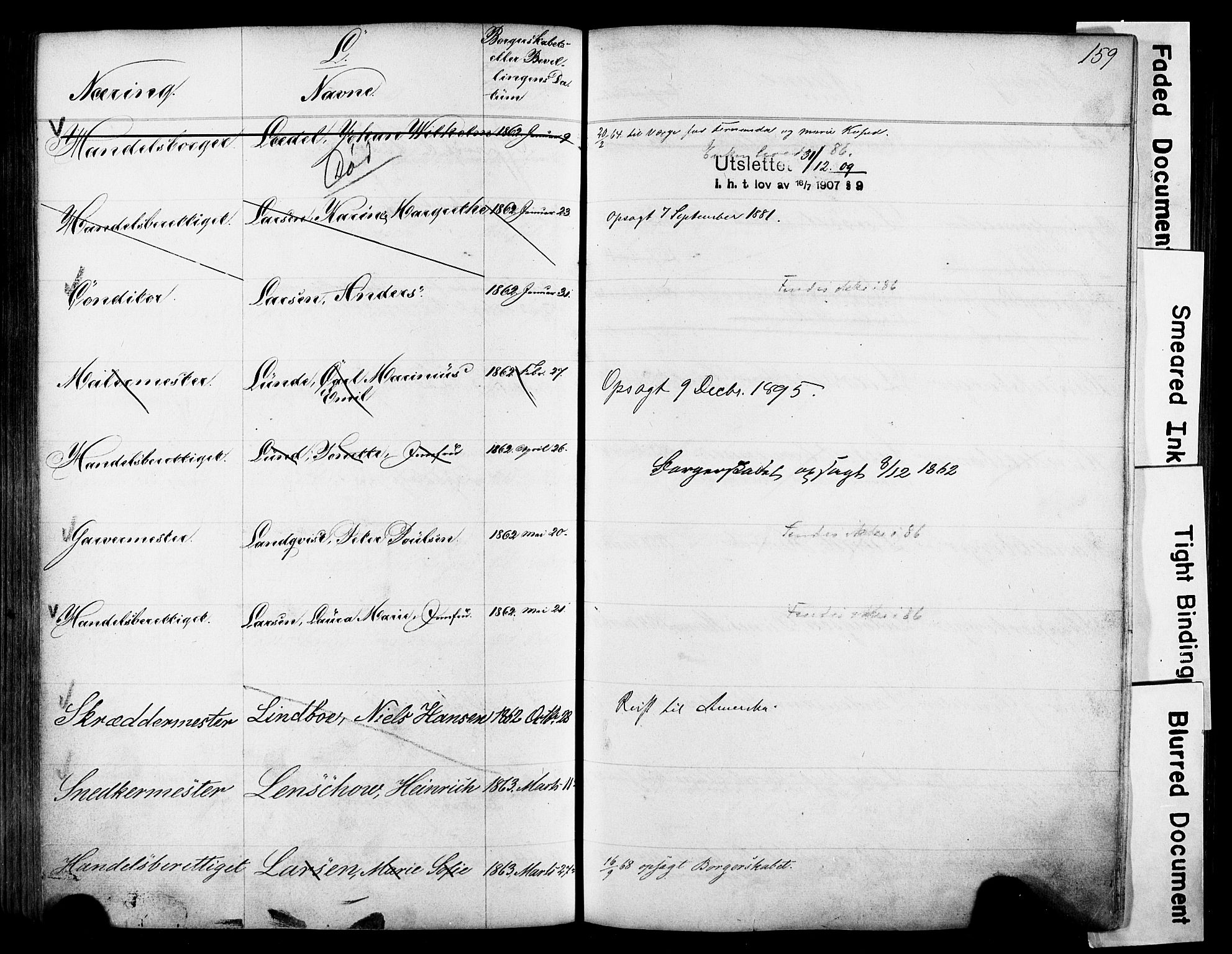 Kristiania magistrat, AV/SAO-A-10711/F/Fb/L0004: Borgerrulle, 1860-1879, p. 161