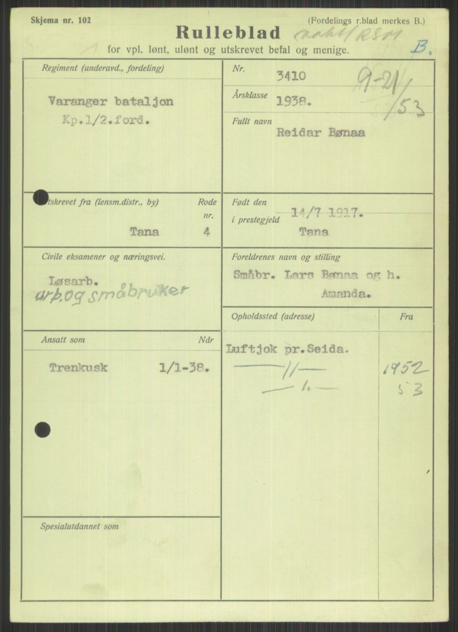 Forsvaret, Varanger bataljon, AV/RA-RAFA-2258/1/D/L0441: Rulleblad for fødte 1913-1917, 1913-1917, p. 1311