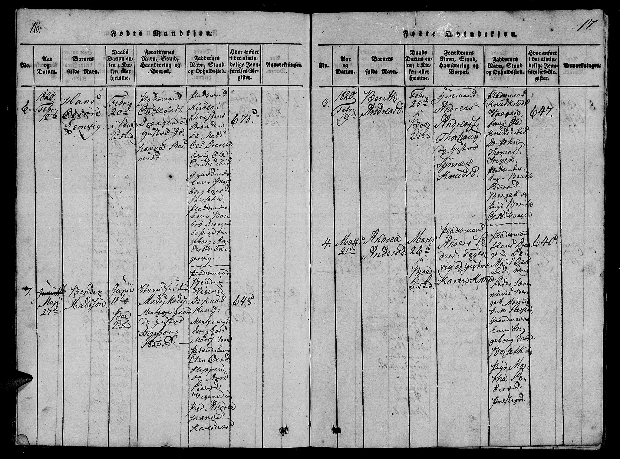 Ministerialprotokoller, klokkerbøker og fødselsregistre - Møre og Romsdal, AV/SAT-A-1454/566/L0763: Parish register (official) no. 566A03 /1, 1817-1829, p. 16-17