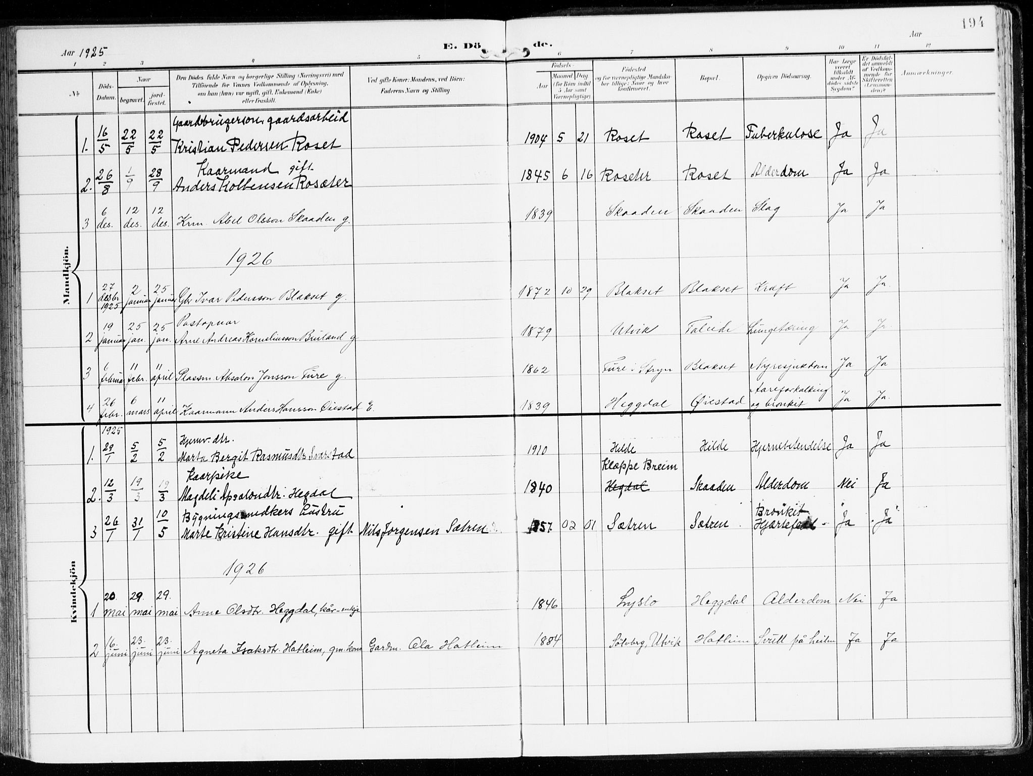 Innvik sokneprestembete, AV/SAB-A-80501: Parish register (official) no. B 2, 1903-1929, p. 194