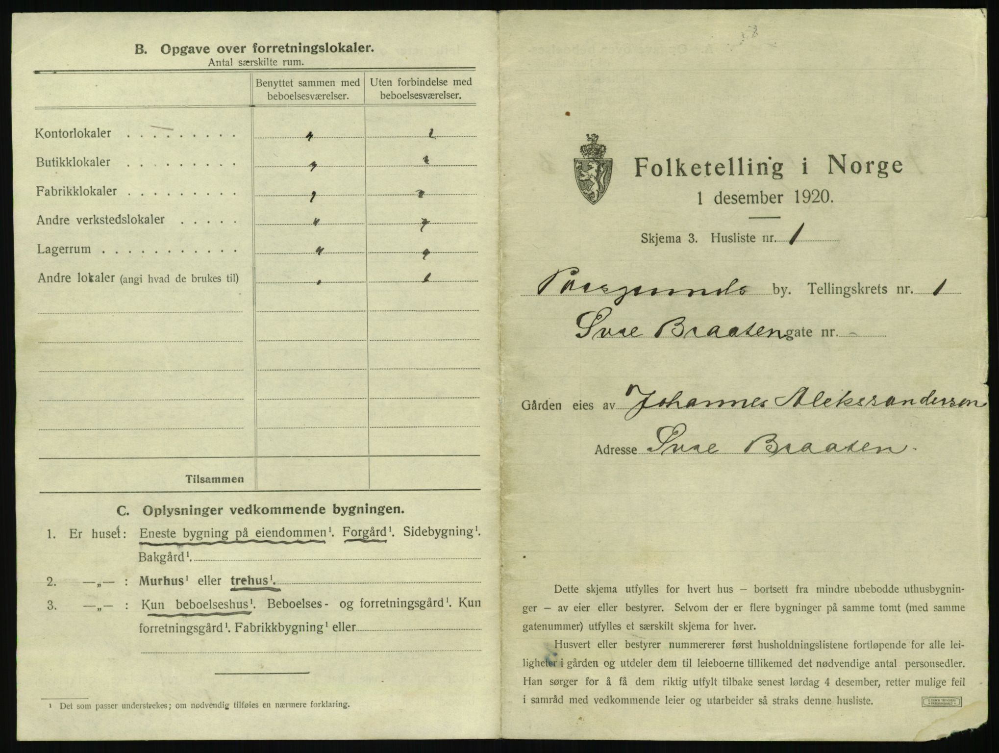 SAKO, 1920 census for Porsgrunn, 1920, p. 53