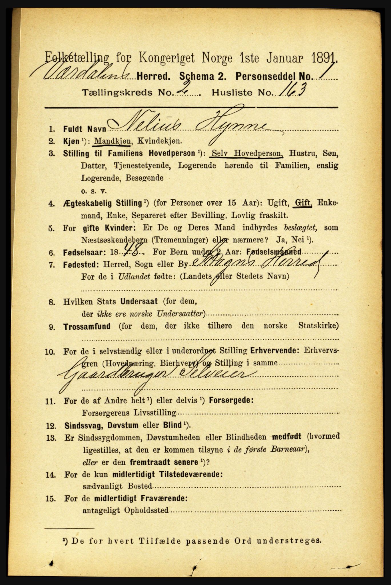 RA, 1891 census for 1721 Verdal, 1891, p. 1633