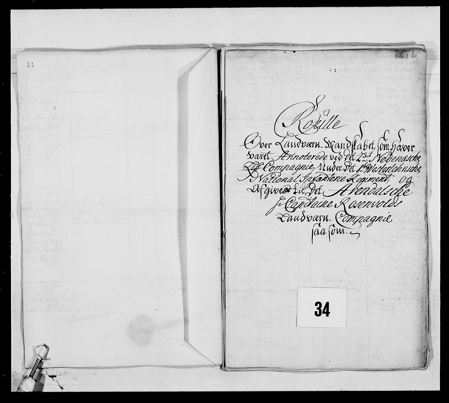Kommanderende general (KG I) med Det norske krigsdirektorium, AV/RA-EA-5419/E/Ea/L0522: 1. Vesterlenske regiment, 1718-1748, p. 336