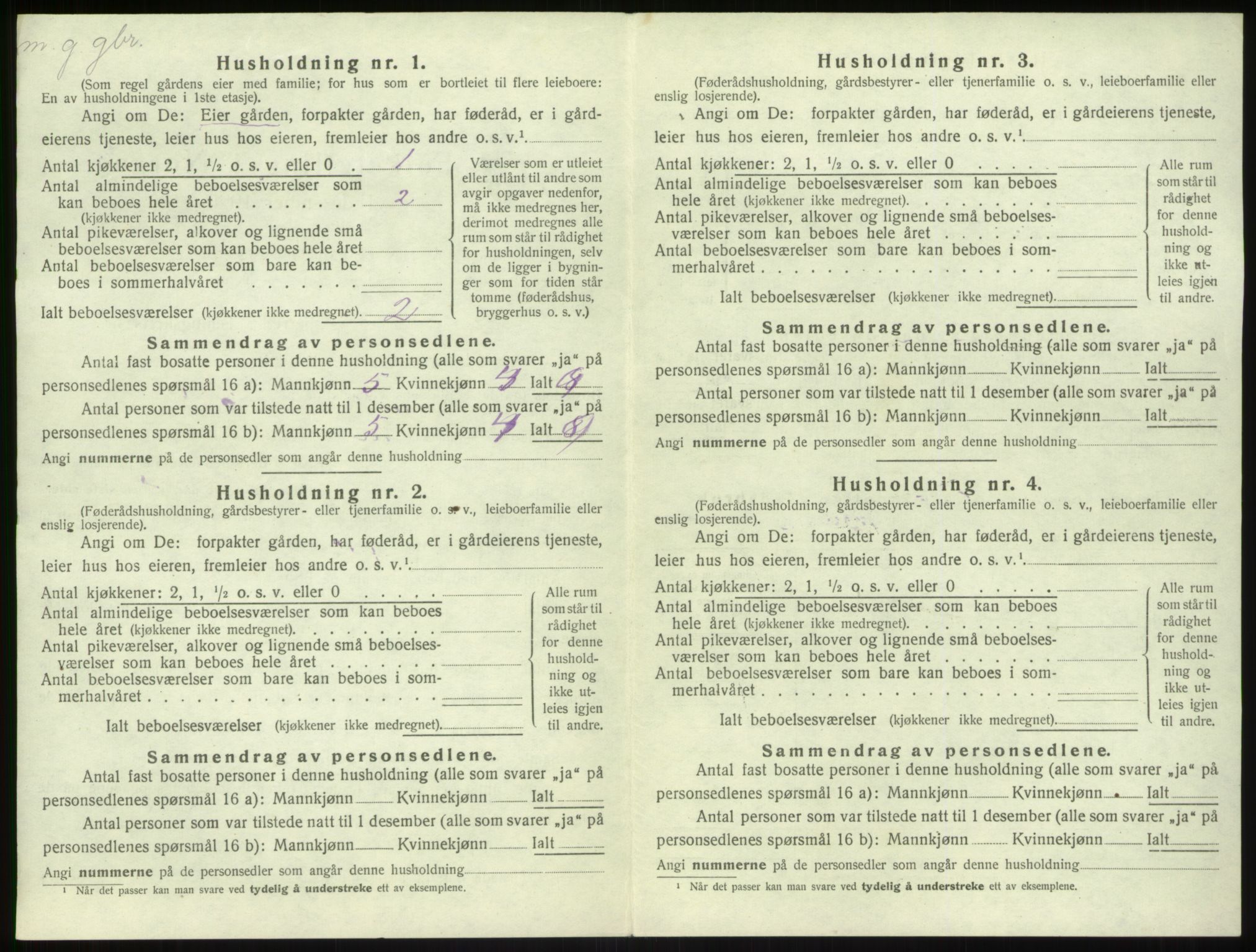 SAB, 1920 census for Solund, 1920, p. 462