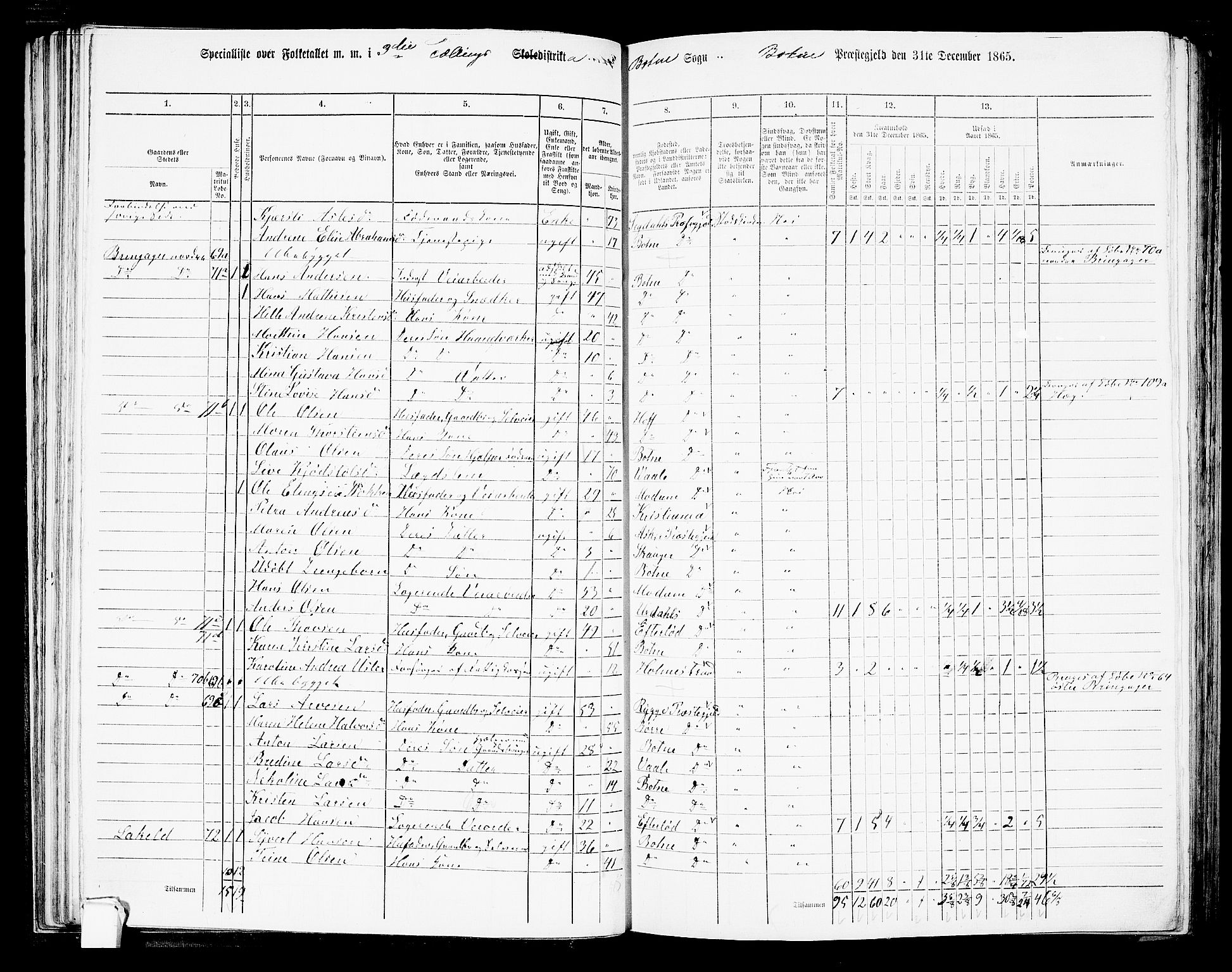 RA, 1865 census for Botne/Botne og Hillestad, 1865, p. 58