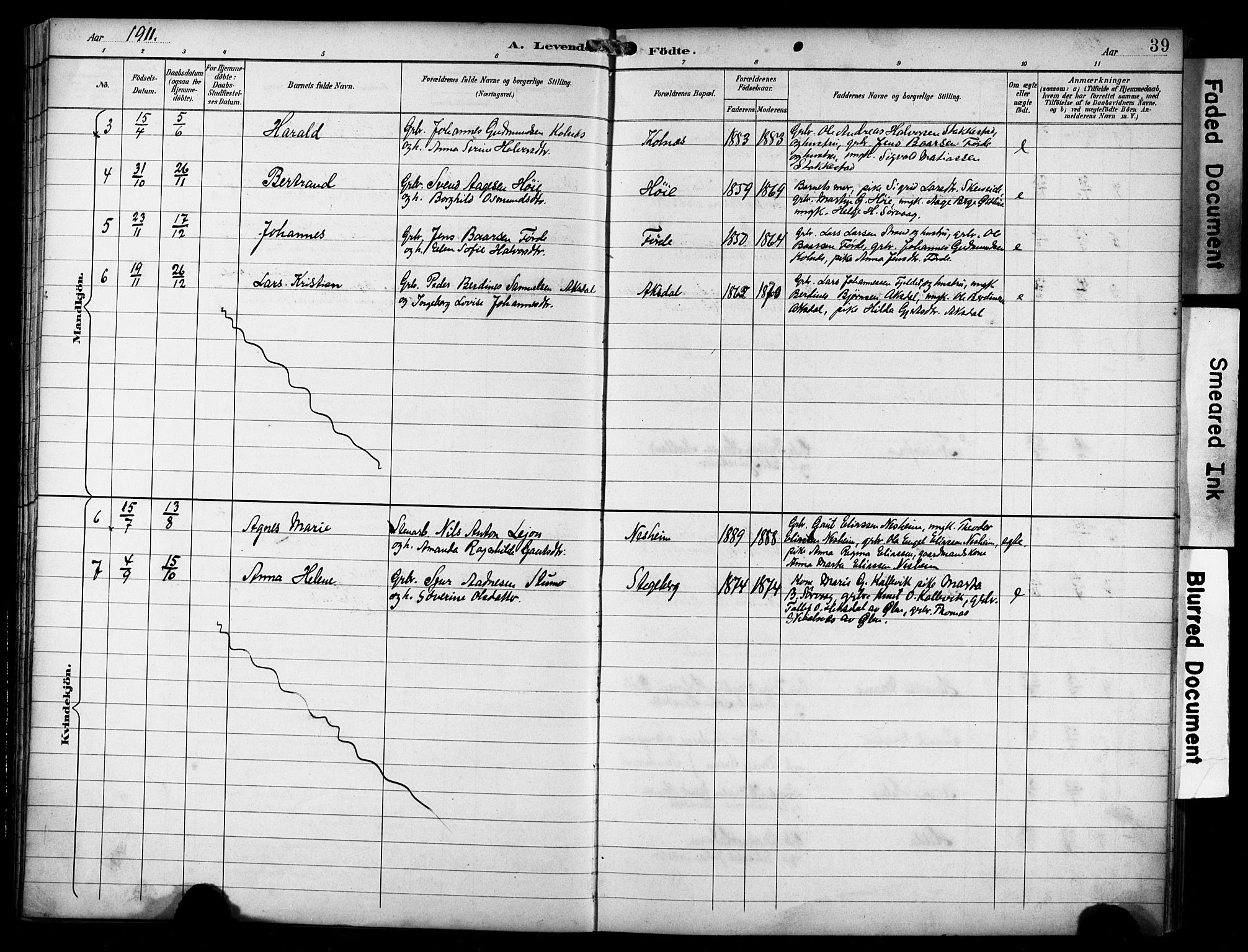 Avaldsnes sokneprestkontor, SAST/A -101851/H/Ha/Haa/L0016: Parish register (official) no. A 16, 1893-1918, p. 39