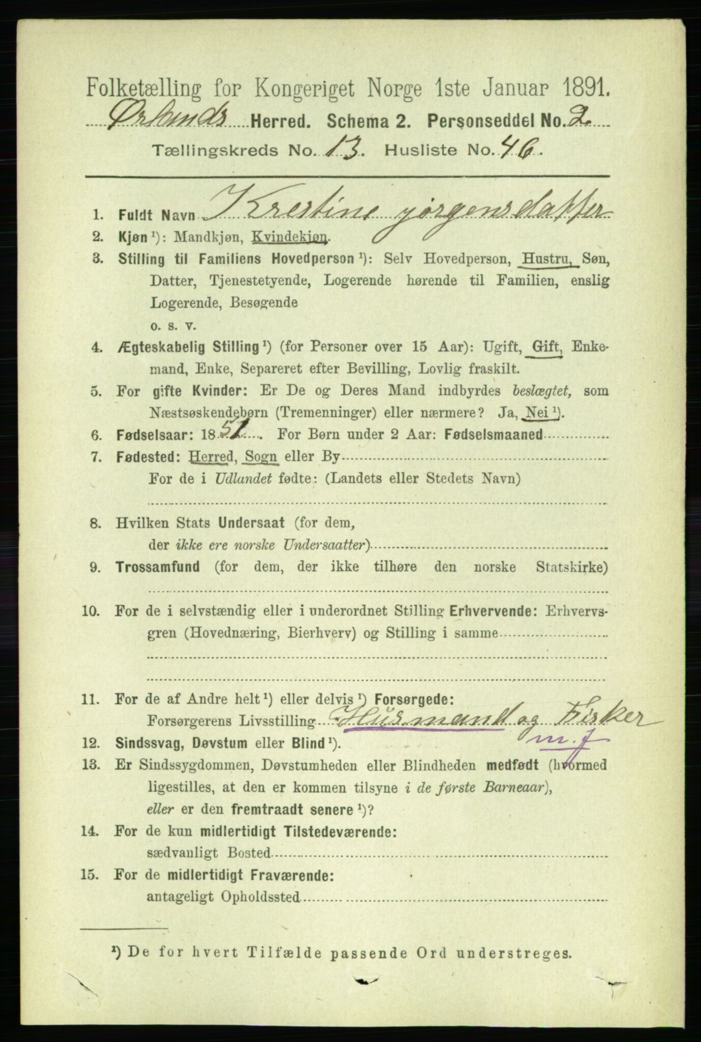 RA, 1891 census for 1621 Ørland, 1891, p. 6159