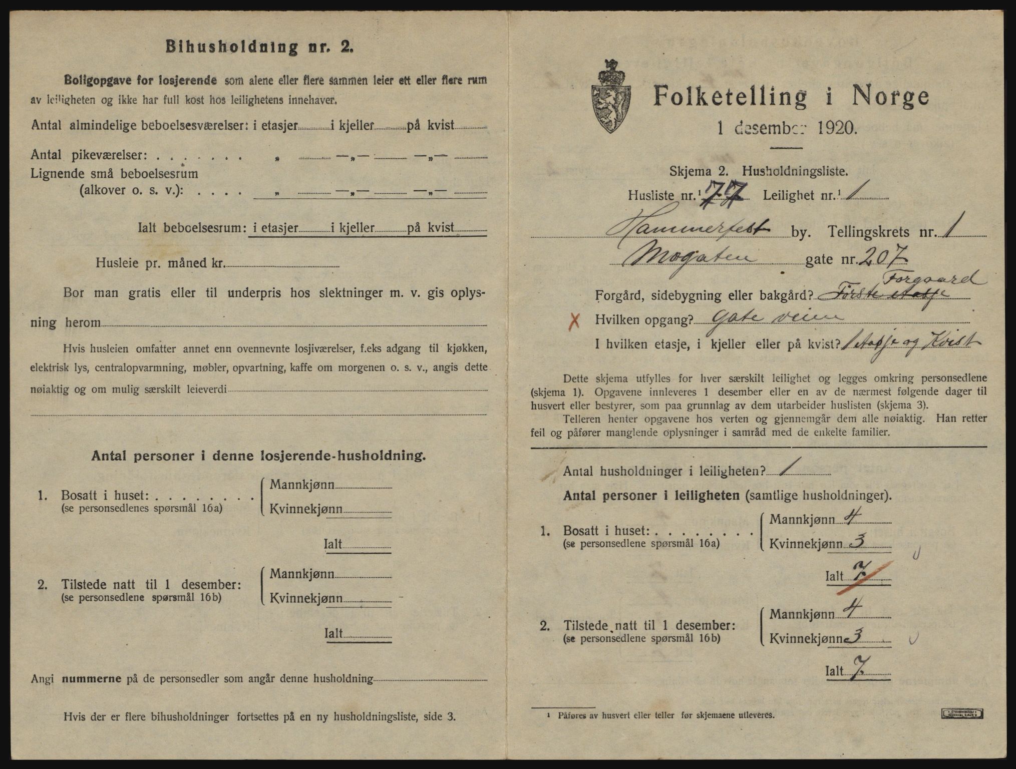 SATØ, 1920 census for Hammerfest, 1920, p. 1270