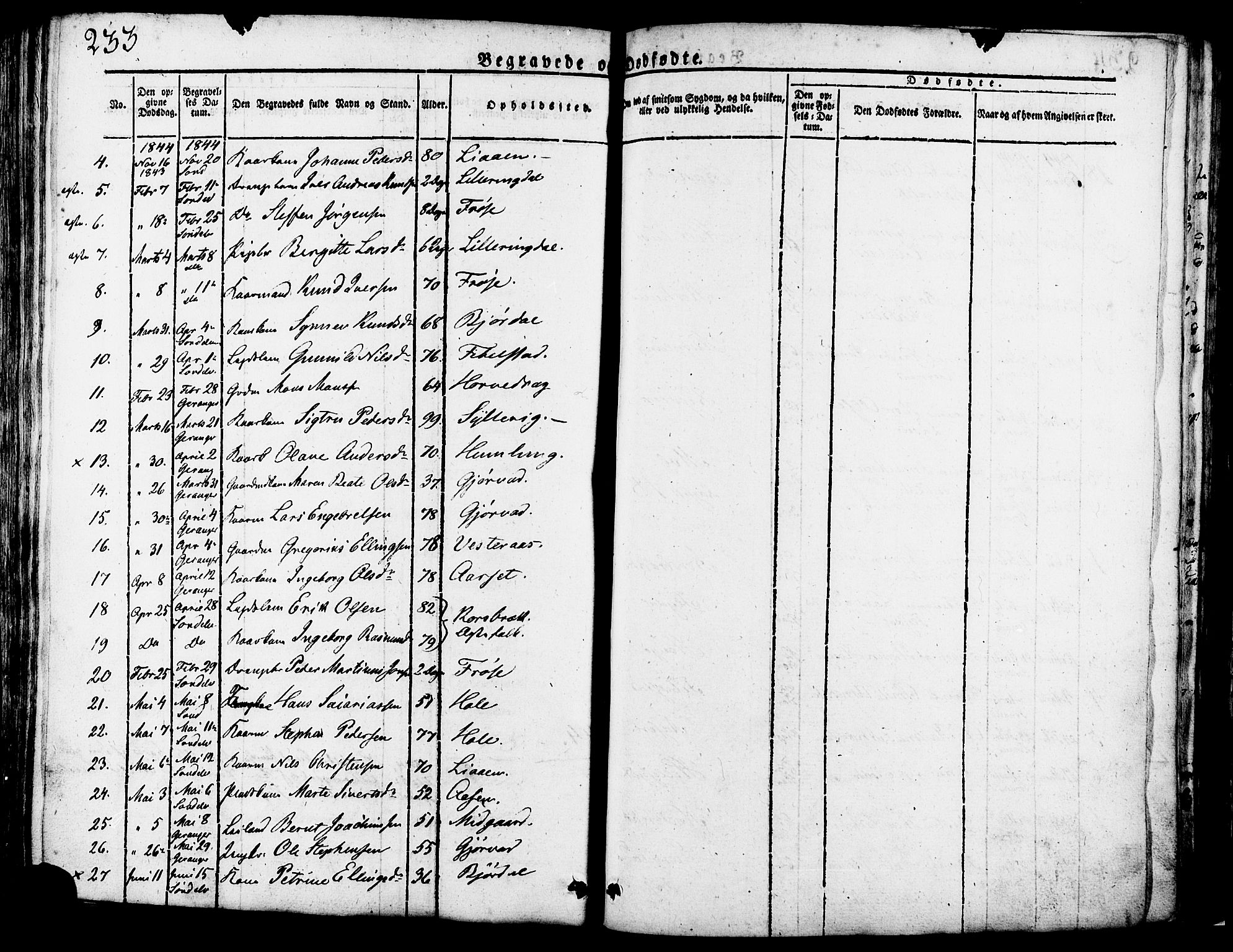 Ministerialprotokoller, klokkerbøker og fødselsregistre - Møre og Romsdal, AV/SAT-A-1454/517/L0221: Parish register (official) no. 517A01, 1827-1858, p. 233