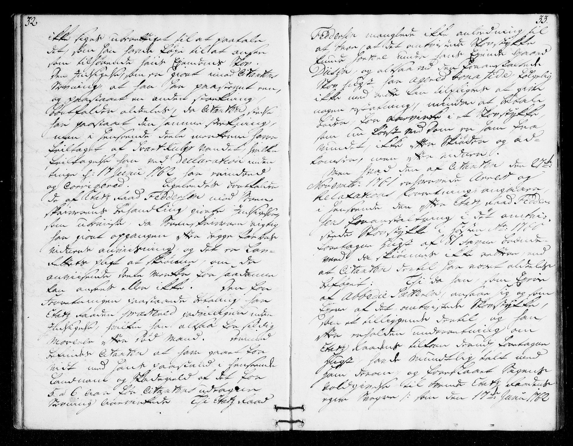 Overhoffretten 1667-1797, AV/RA-EA-2884/Ab/L0098: Domsprotokoll, 1767, p. 32-33