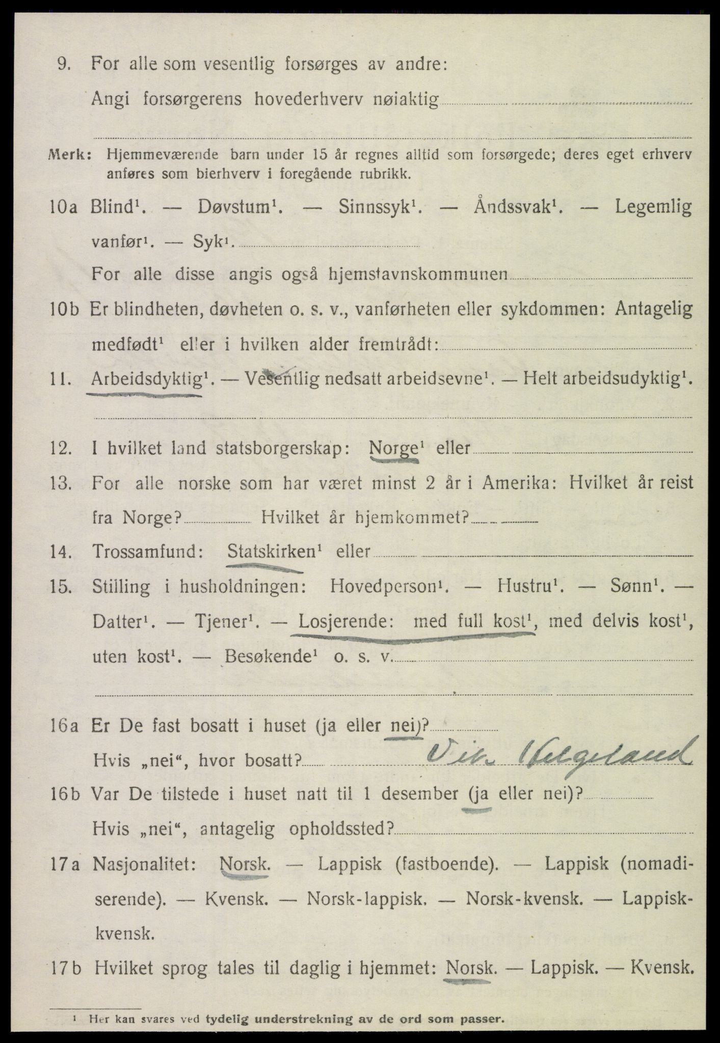 SAT, 1920 census for Meløy, 1920, p. 7586