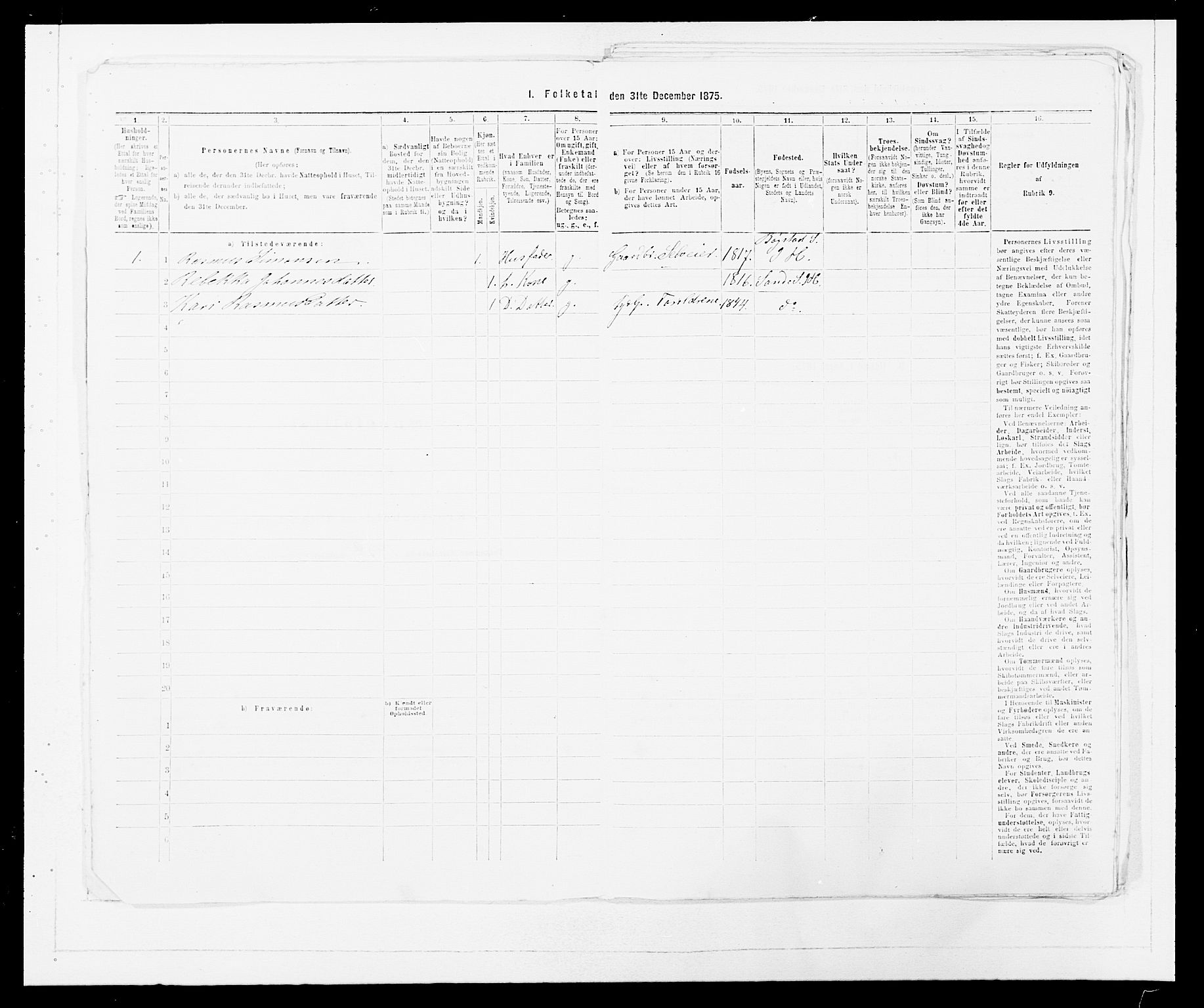 SAB, 1875 census for 1430P Indre Holmedal, 1875, p. 297