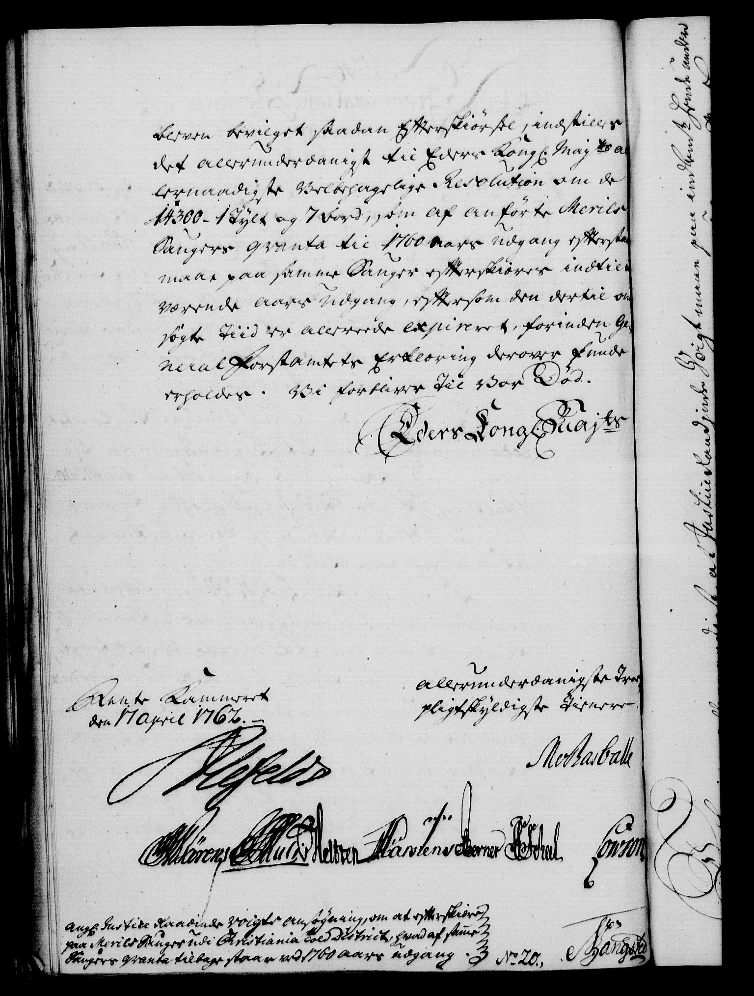 Rentekammeret, Kammerkanselliet, RA/EA-3111/G/Gf/Gfa/L0044: Norsk relasjons- og resolusjonsprotokoll (merket RK 52.44), 1762, p. 190
