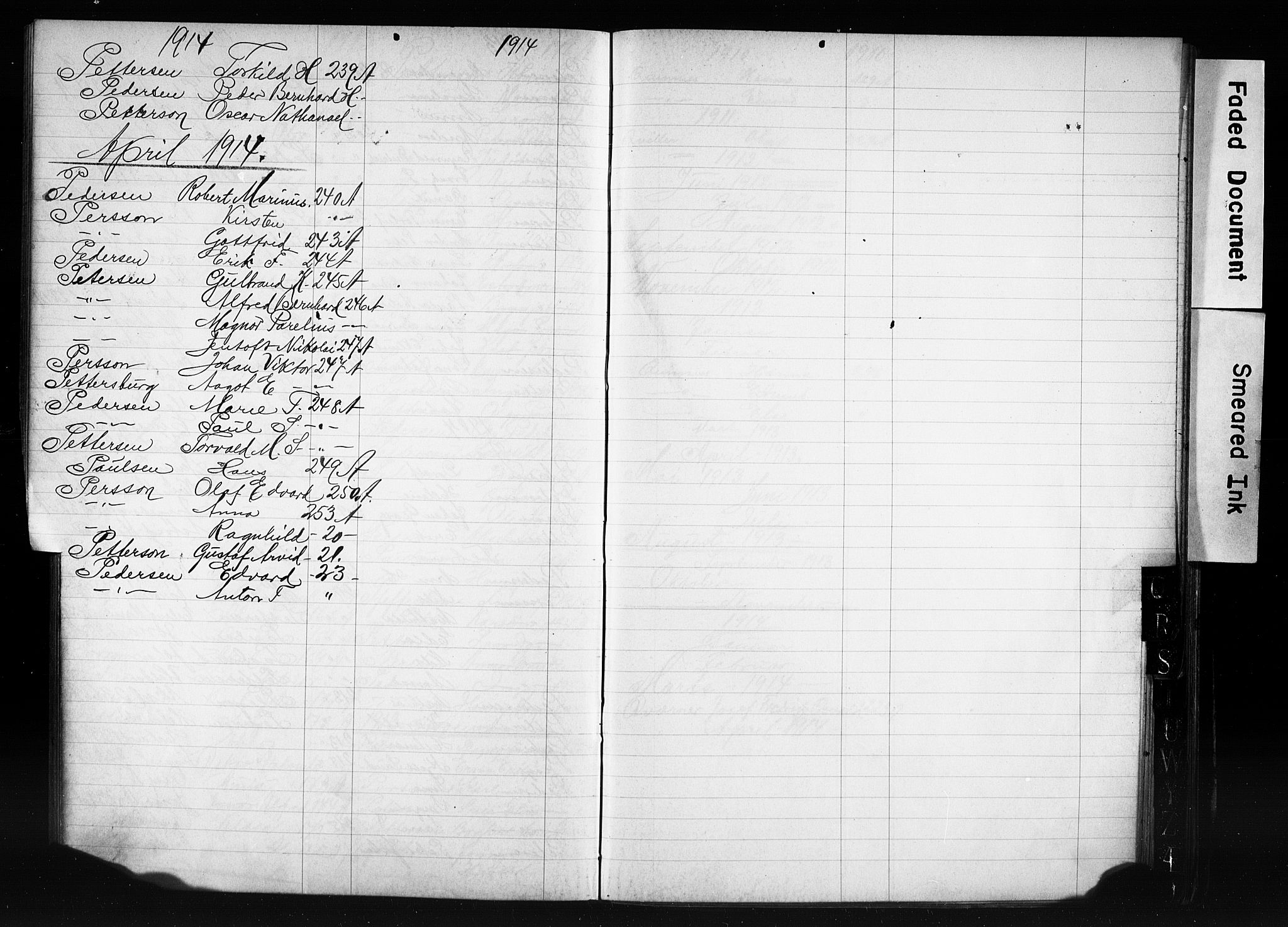 Oslo politidistrikt, AV/SAO-A-10085/E/Ee/Eefa/L0011: Register til emigrantprotokollene, 1910-1914