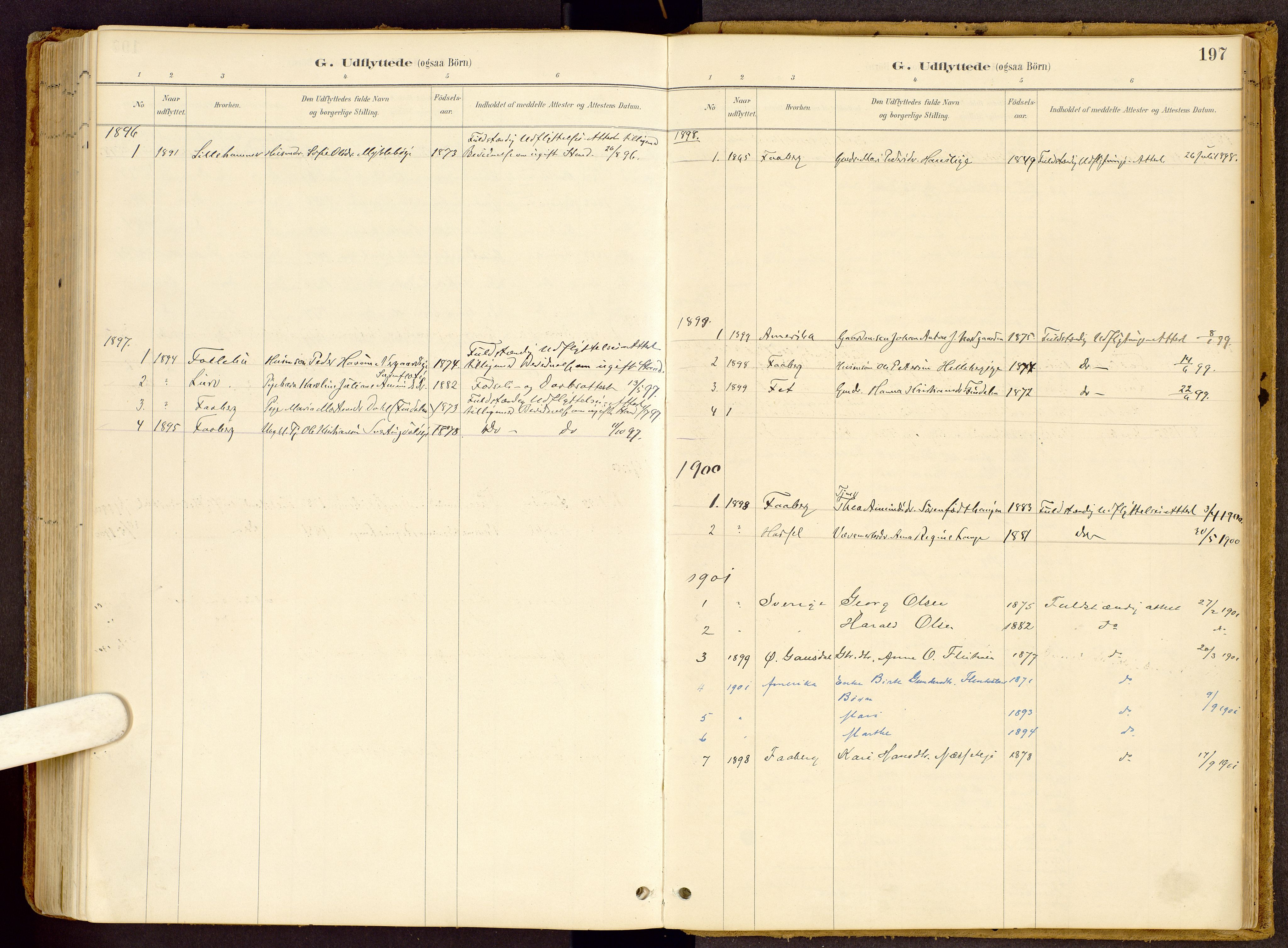 Vestre Gausdal prestekontor, SAH/PREST-094/H/Ha/Haa/L0002: Parish register (official) no. 2, 1887-1918, p. 197