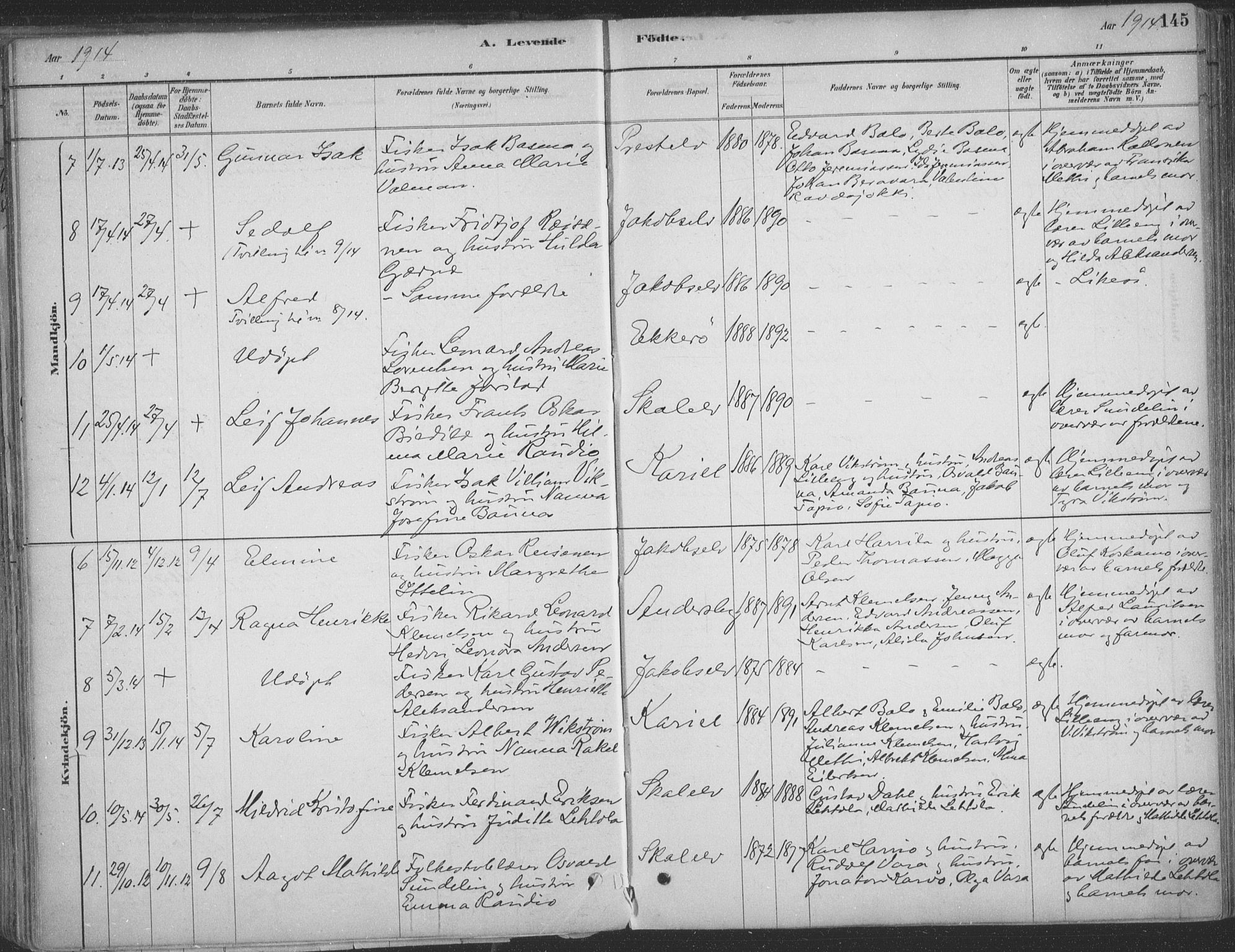 Vadsø sokneprestkontor, SATØ/S-1325/H/Ha/L0009kirke: Parish register (official) no. 9, 1881-1917, p. 145