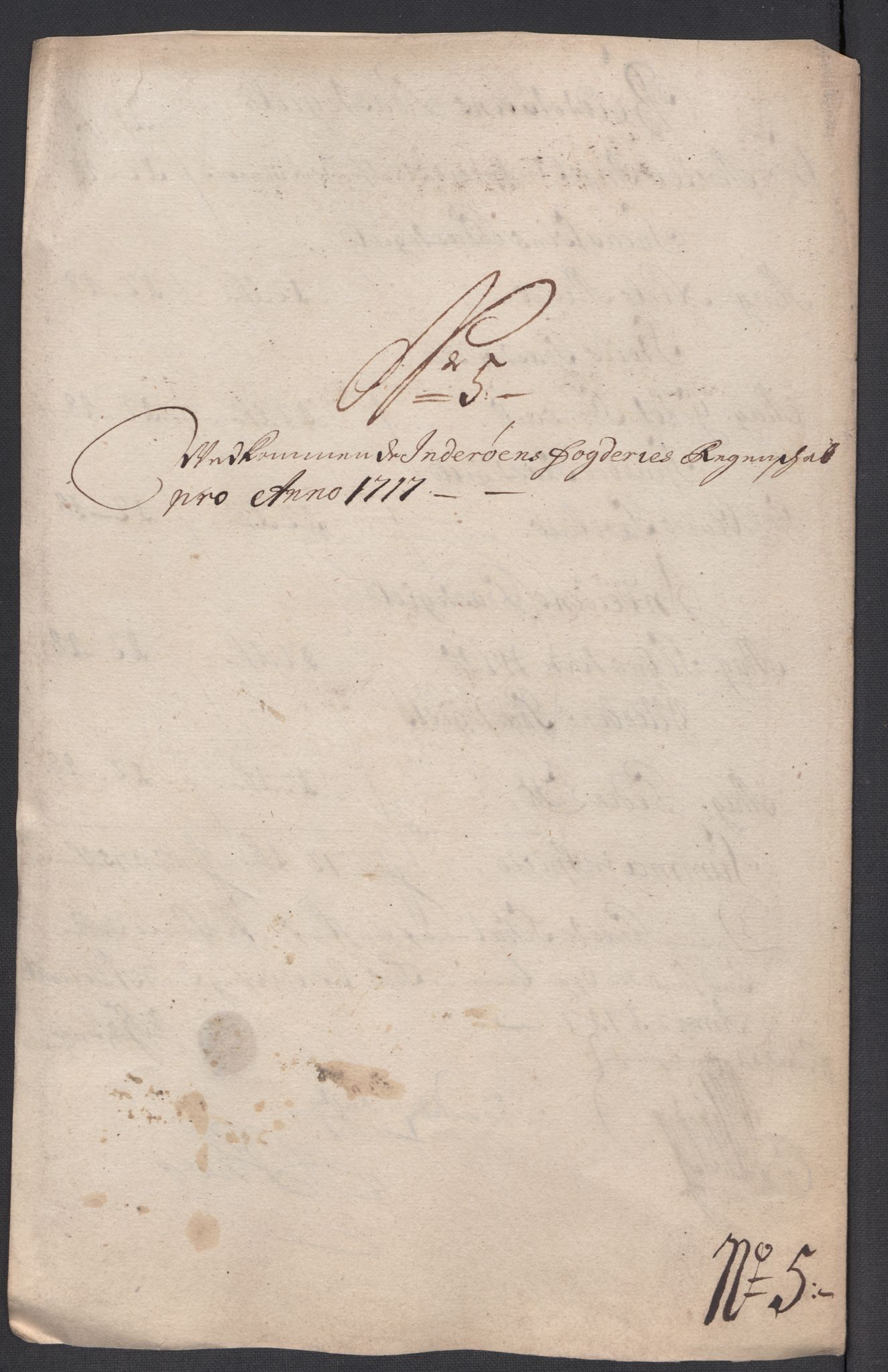 Rentekammeret inntil 1814, Reviderte regnskaper, Fogderegnskap, AV/RA-EA-4092/R63/L4325: Fogderegnskap Inderøy, 1717, p. 125