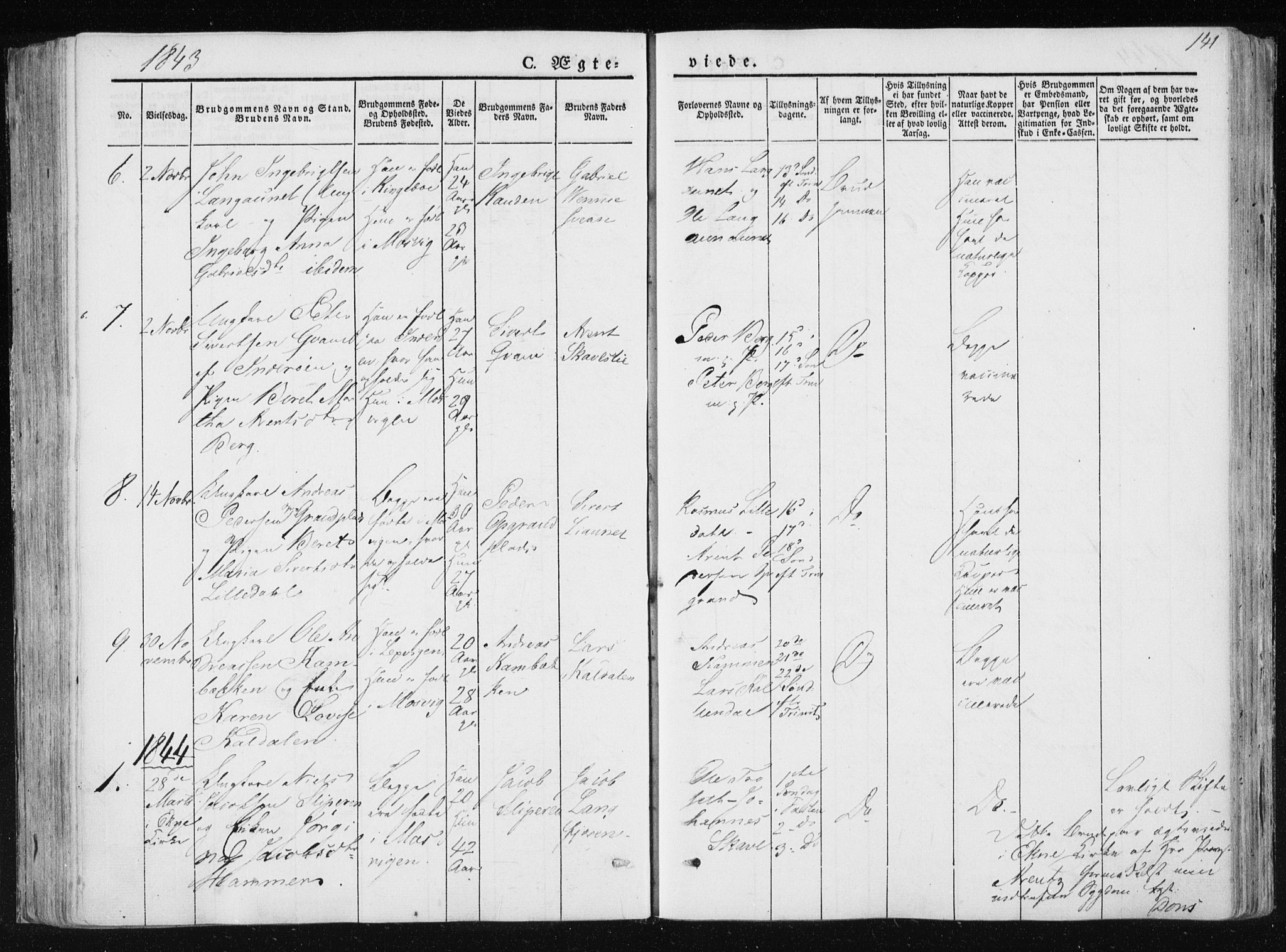 Ministerialprotokoller, klokkerbøker og fødselsregistre - Nord-Trøndelag, SAT/A-1458/733/L0323: Parish register (official) no. 733A02, 1843-1870, p. 141